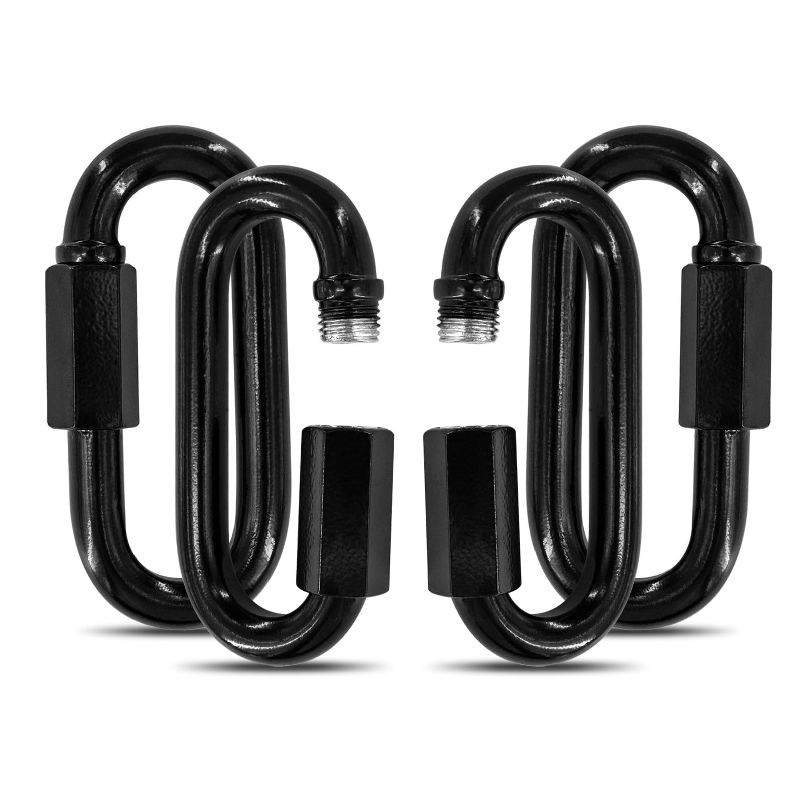 3.5" Chain Quick Links, 4Pcs 3/8" Heavy Duty Carabiner, 2500 LBS Capacity, Hi...