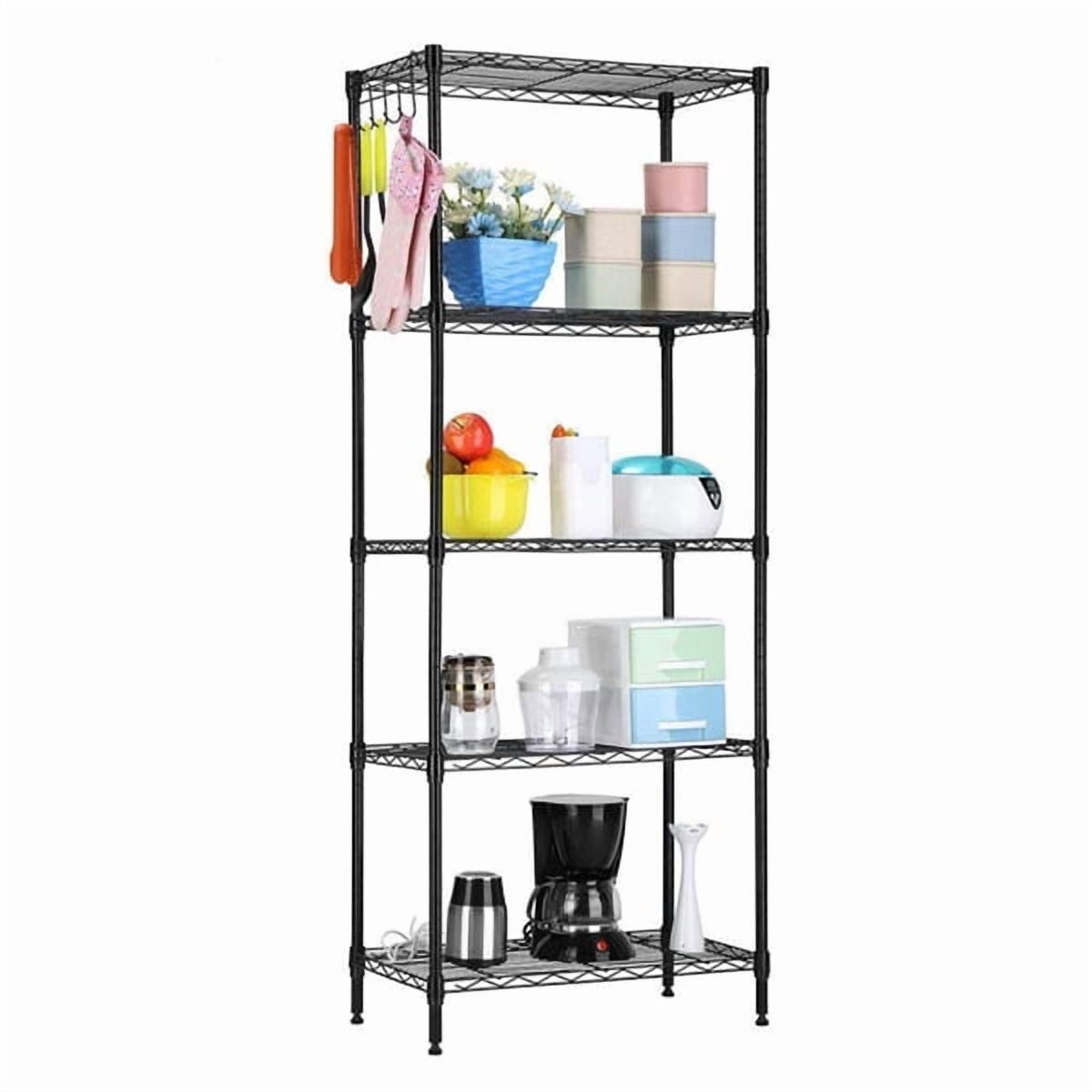 5-Tier Heavy Duty Storage Rack Shelving Unit, Black, 250 kg Load Capacity