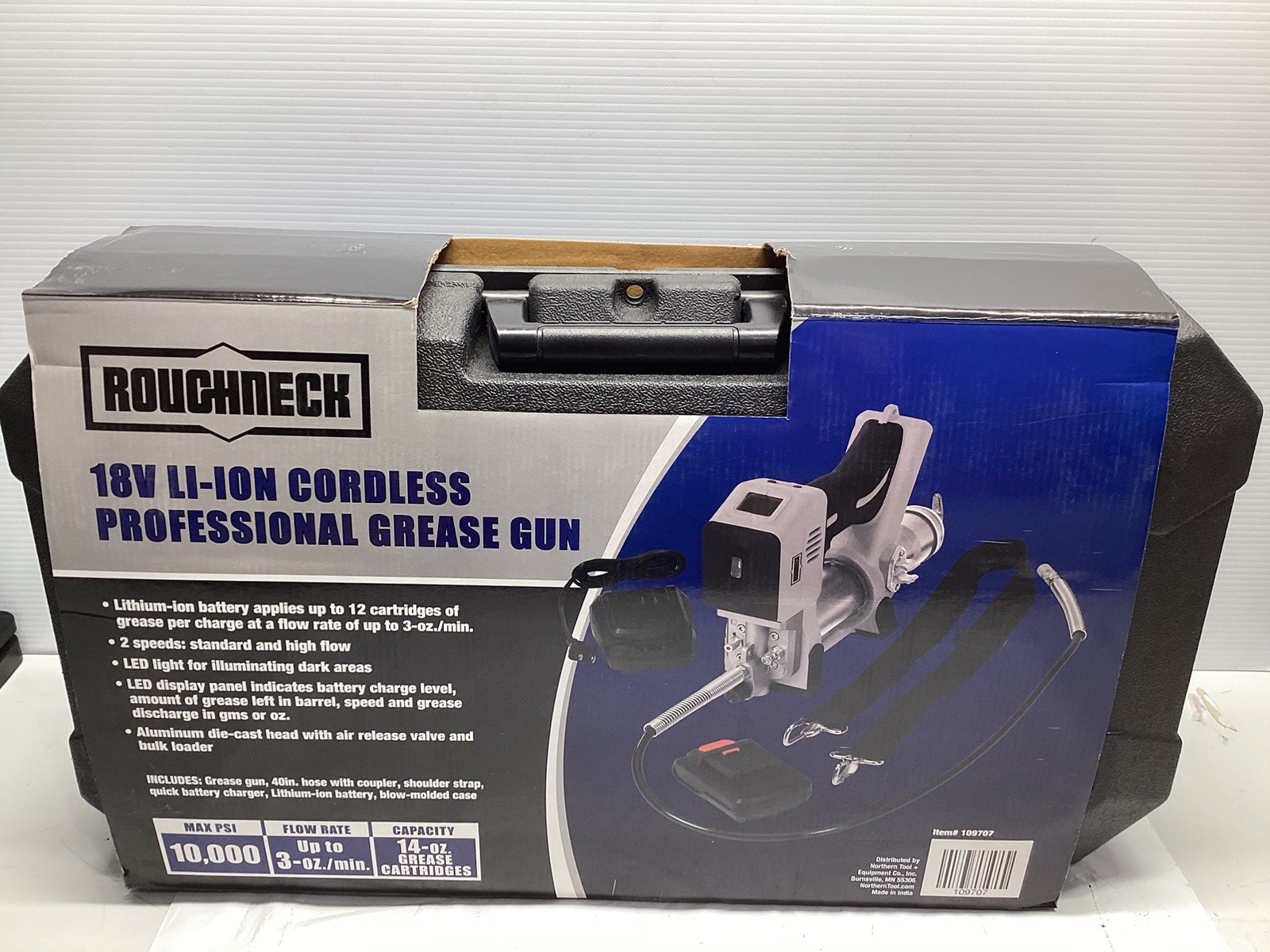 Roughneck 18v LI-Ion Cordless Professional Grease Gun 109707 New