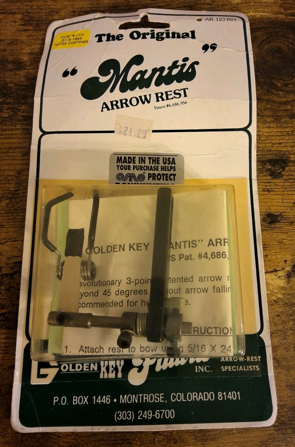 Golden Key Futura AR-110-RH The Original "Mantis" Arrow Rest Right Hand
