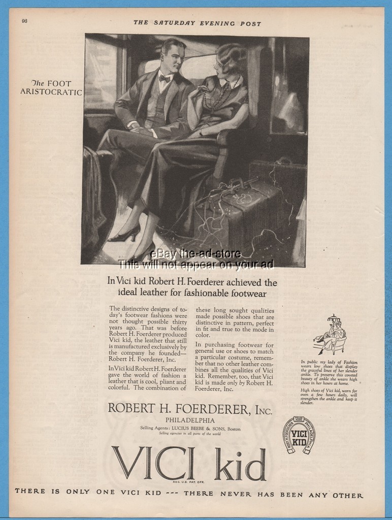1924 Robert H Foerderer Philadelphia PA Vici Kid Shoes 1920s Fashion Style Ad