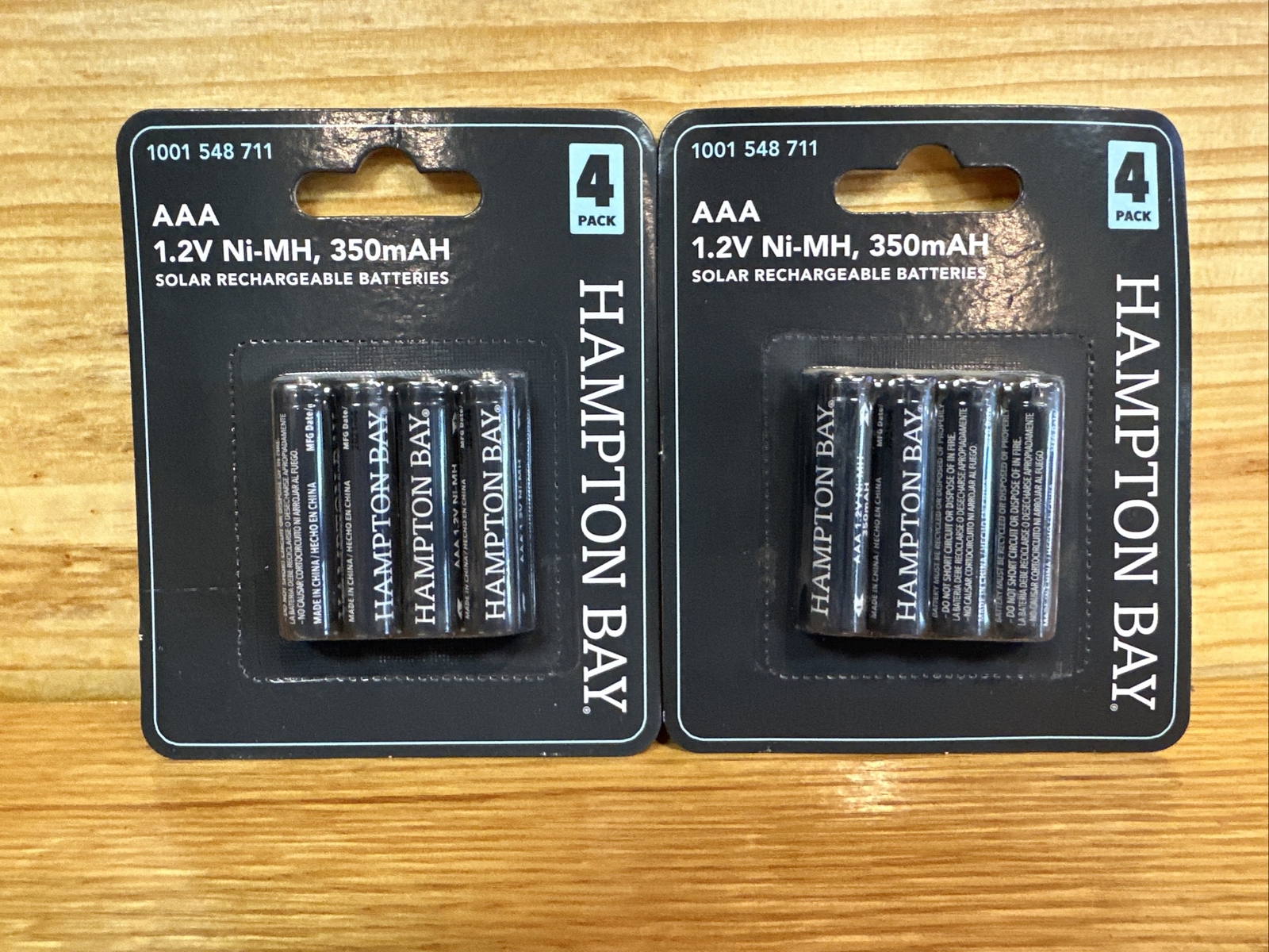 2x 4 Pack of Hampton Bay AAA  1.2V Ni-MH 350mAH Solar Rechargeable Batteries