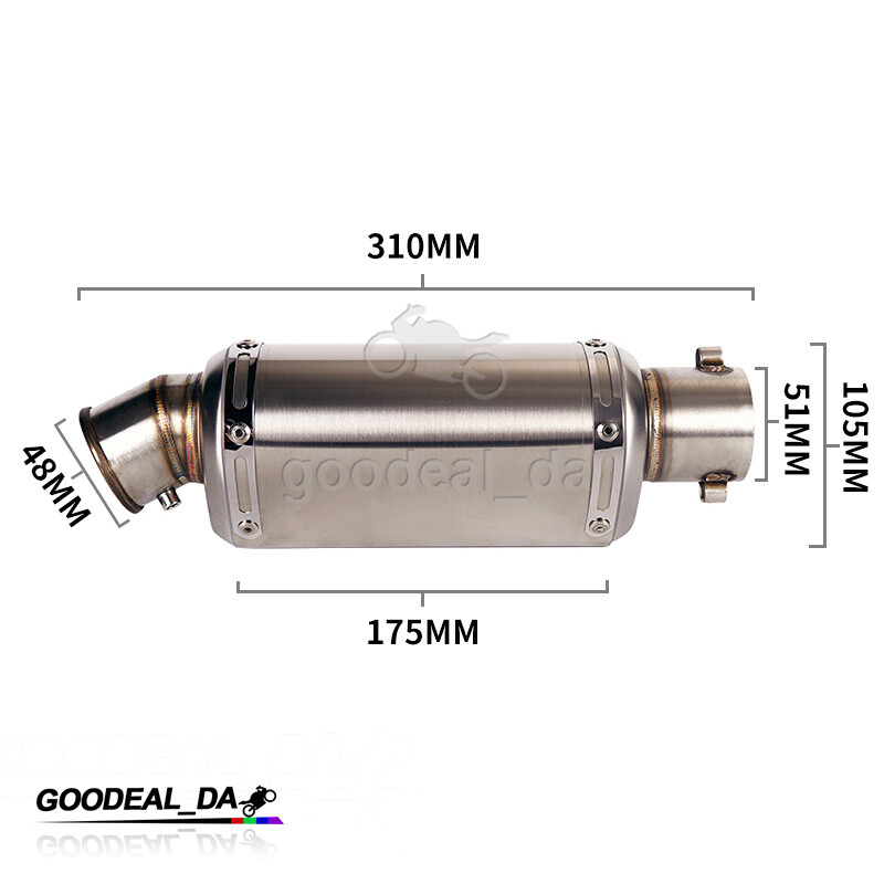 Universal Motorcycle 51MM Exhaust System Muffler Can Tips Pipe DB Killer Slip On