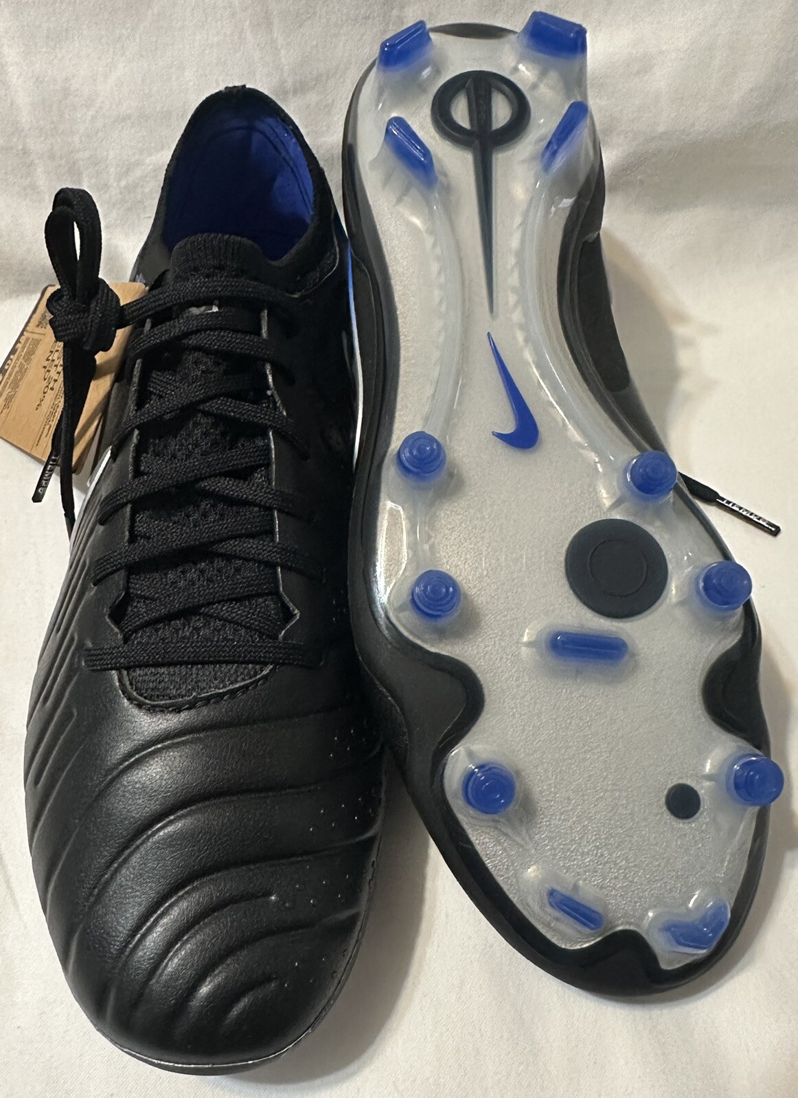 Nike Tiempo Legend 10 Elite FG Soccer Cleats Black/Chrome DV4328-040 Men Sz: 7.5