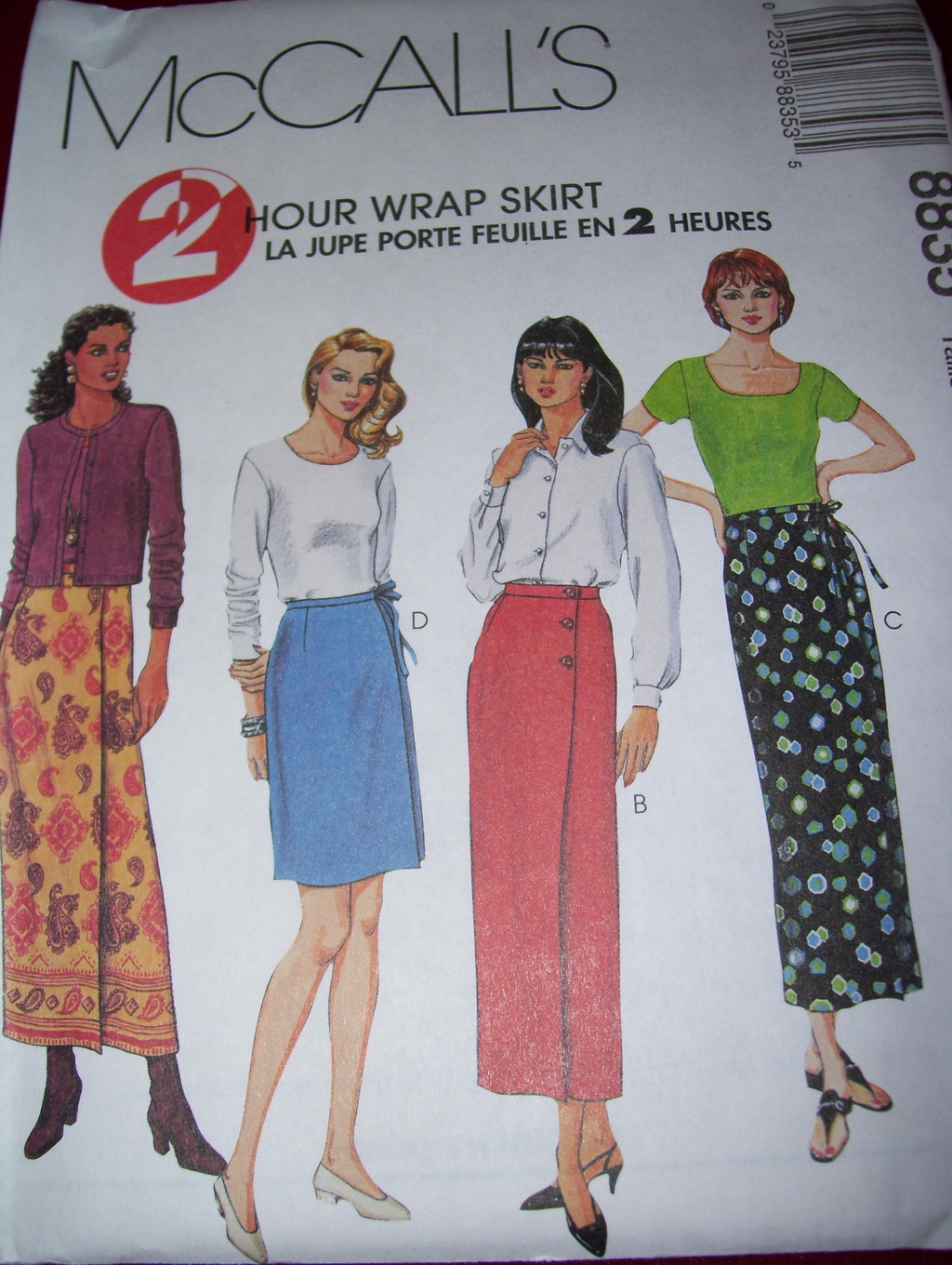 🌹UNCIRCULATED McCALL'S #8835 - LADIES (2 HR) HAWAIIAN WRAP SKIRT PATTERN 4-18FF