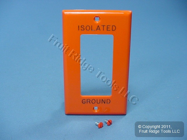 Leviton Orange Unbreakable Decora ISOLATED GROUND Wallplate GFCI Cover 80401-IG