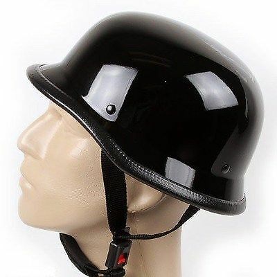 S-XXL Size New German Novelty Shiny Black Motorcycle Half Helmet Cruiser Biker