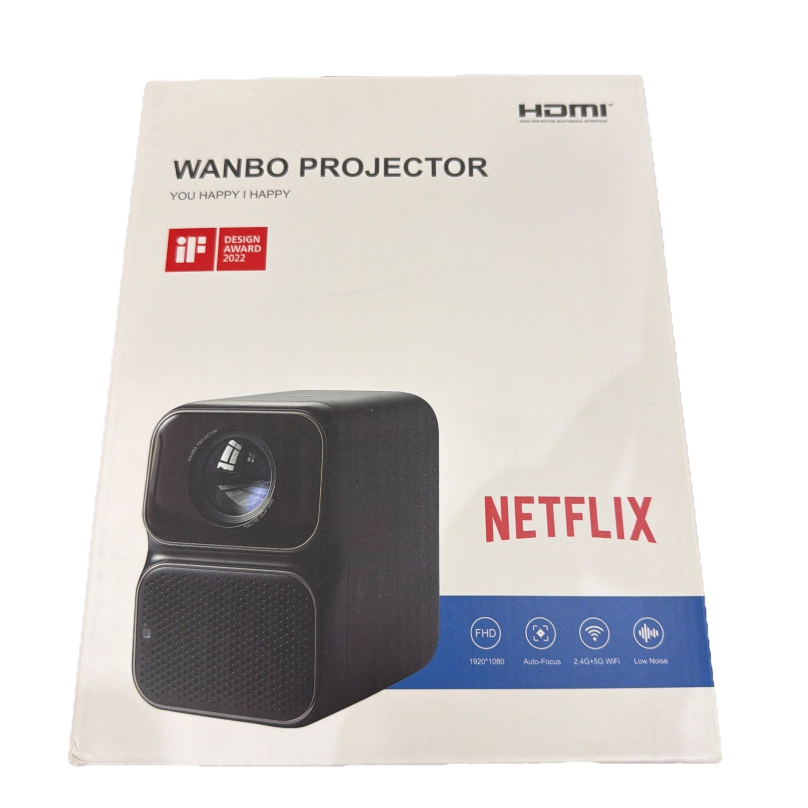 Wanbo Portable TT Projector Netflix Certified  1920-1080 FHD  Auto Focus NEW