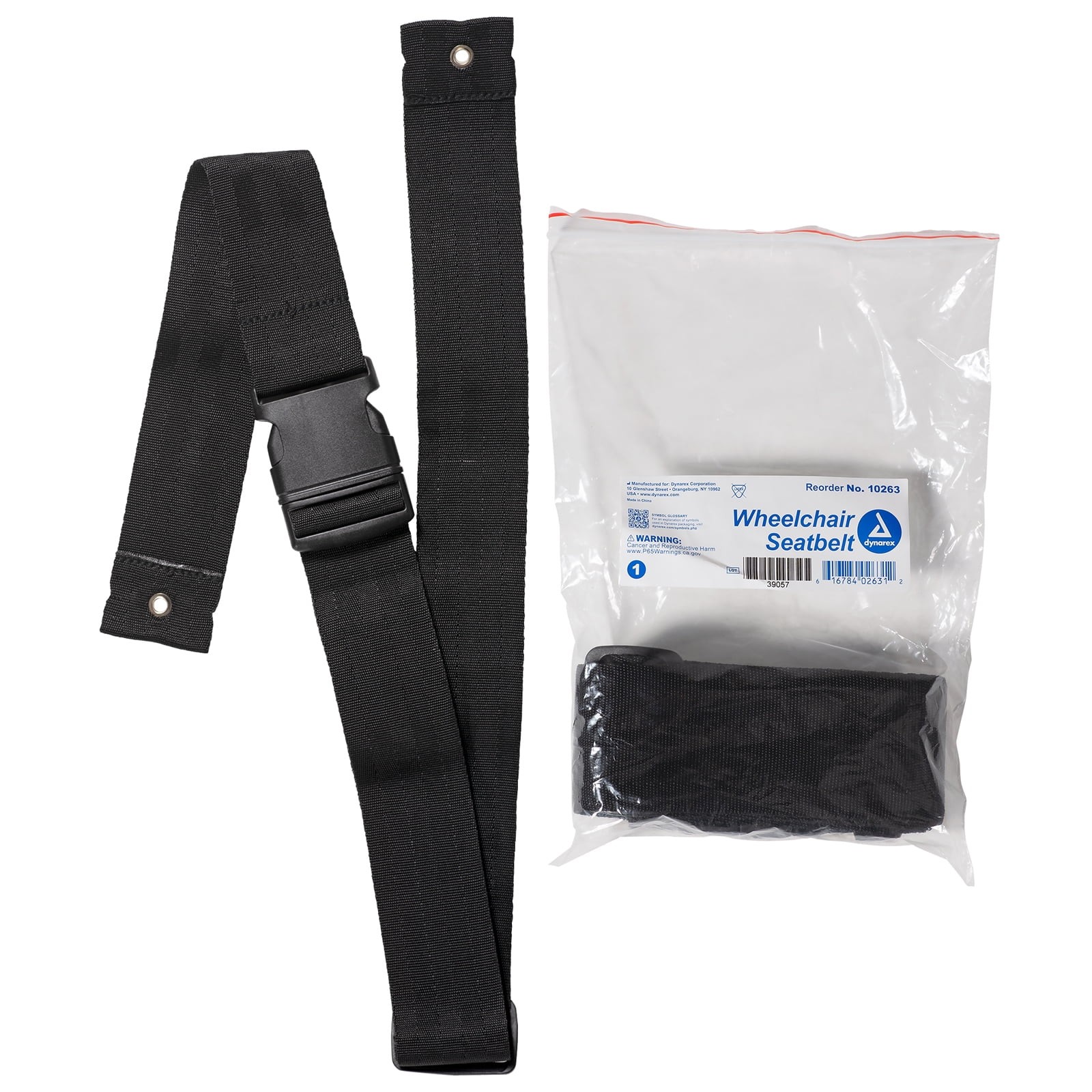 Dynarex Wheelchair Safety Seatbelt, Adjustable with Quick Release Buckle, 48" L