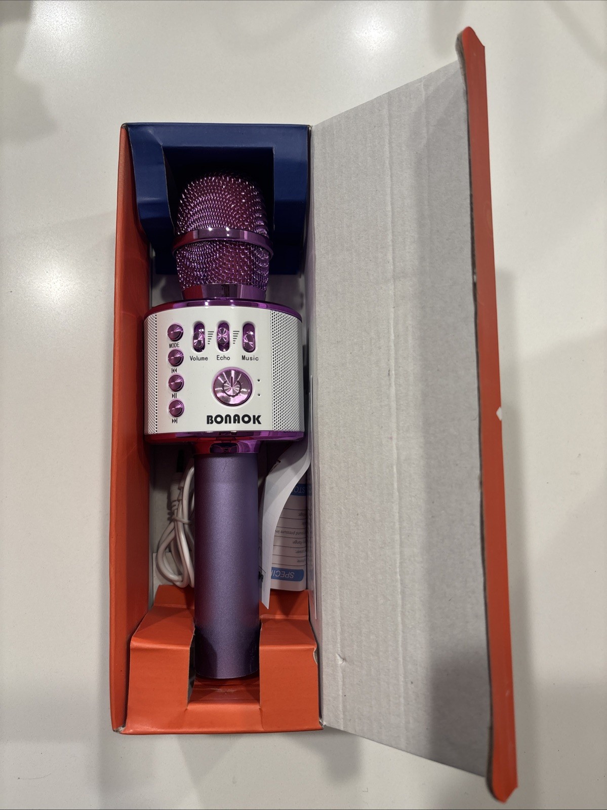 BONAOK PurpleWireless Bluetooth Karaoke Microphone, 3-in-1 Portable Handheld Mic