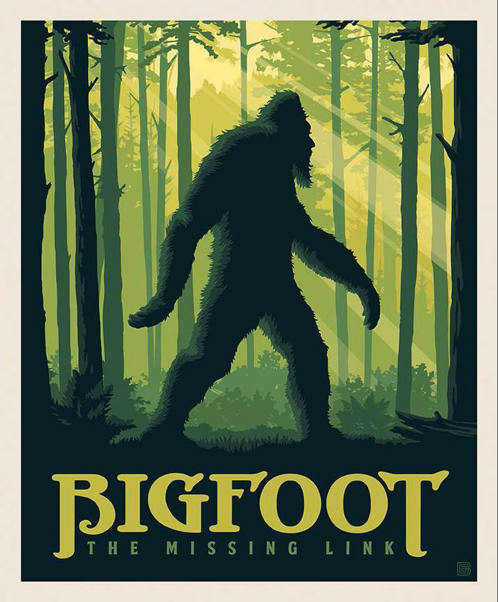 Legends of the National Parks Bigfoot The Missing Link Panel Sold by the yard