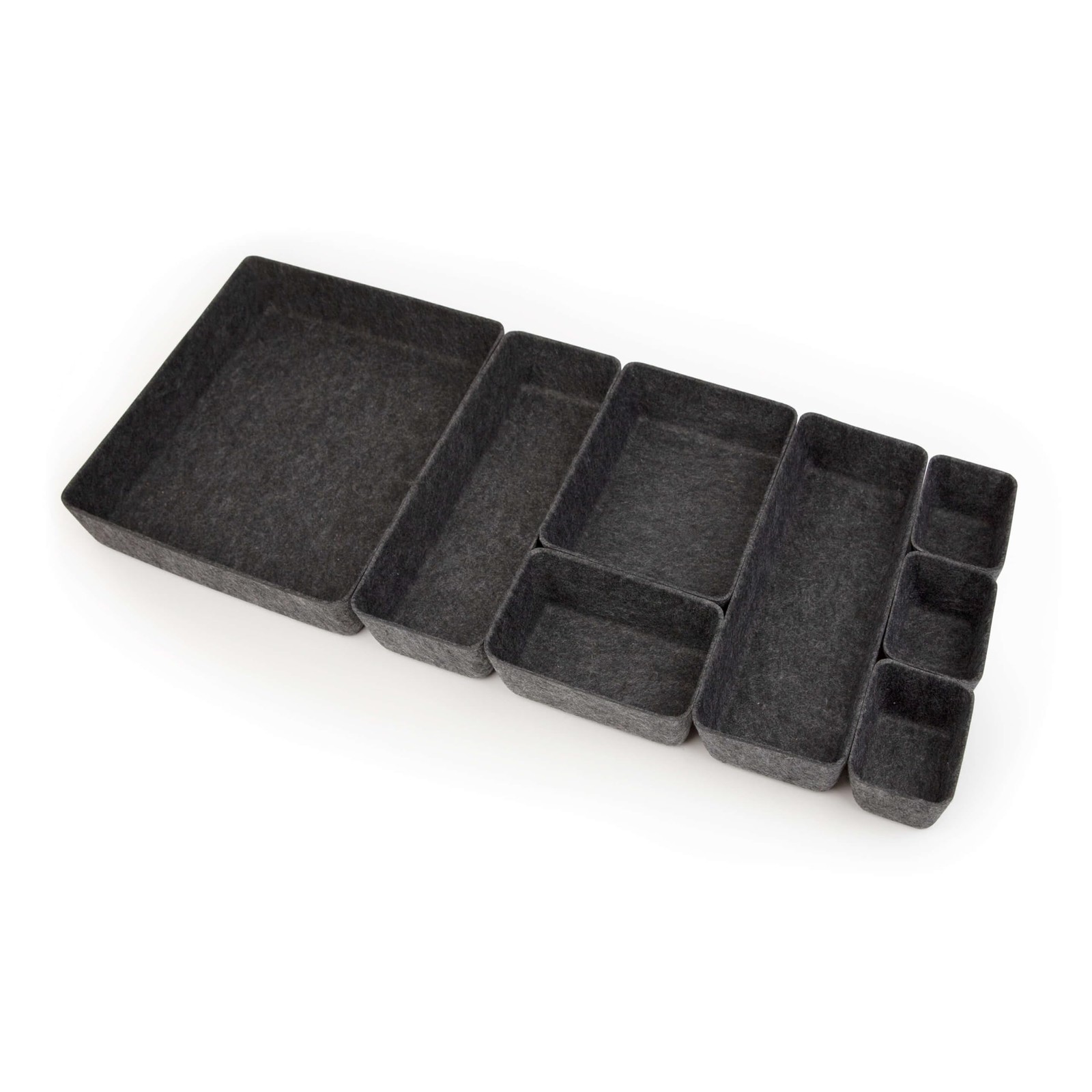 8 PCS Three By Three Seattle Felt Bins Charcoal Office Craft Organizer