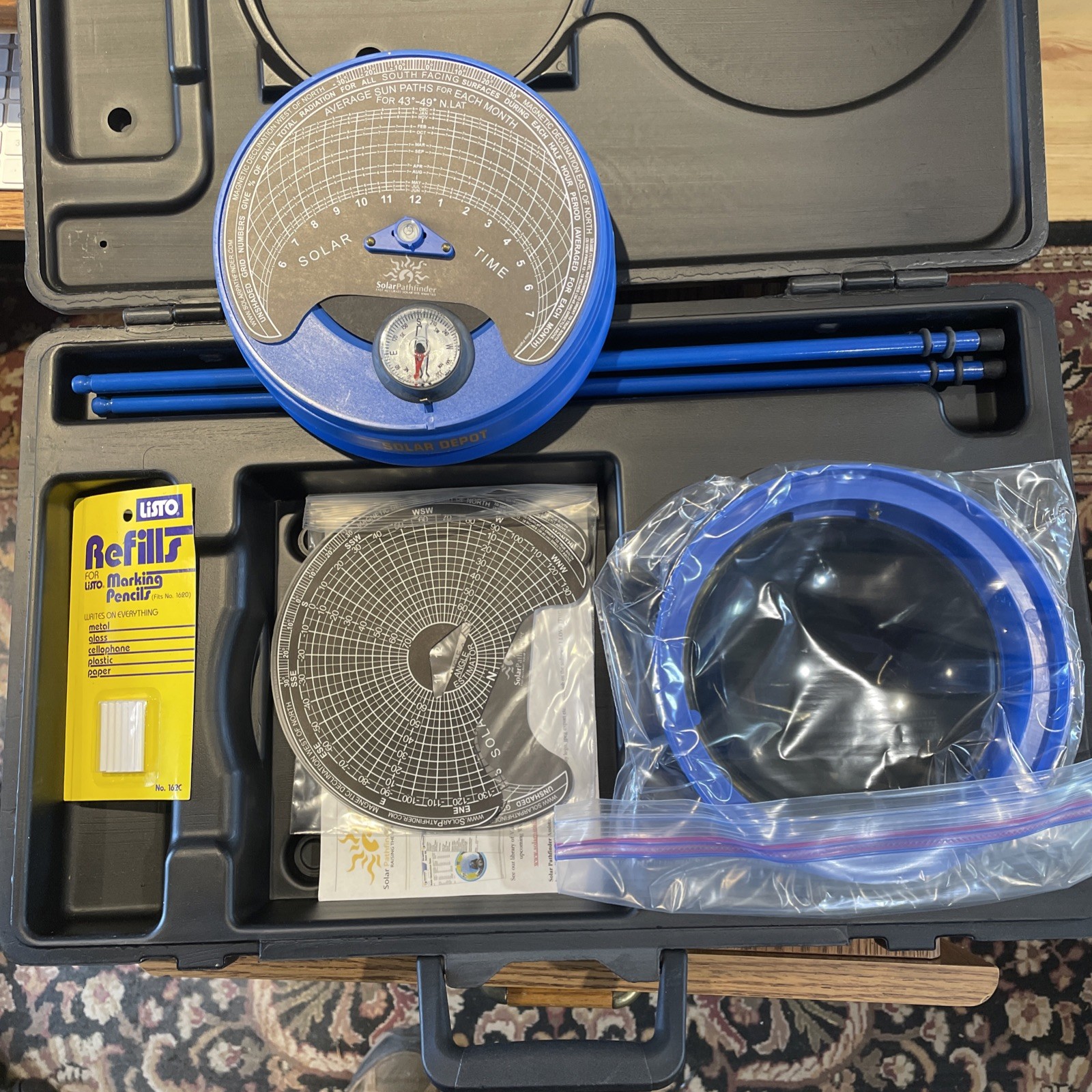 Solar Pathfinder Site Analysis Kit with Molded Carrying Case Base Dome Diagrams