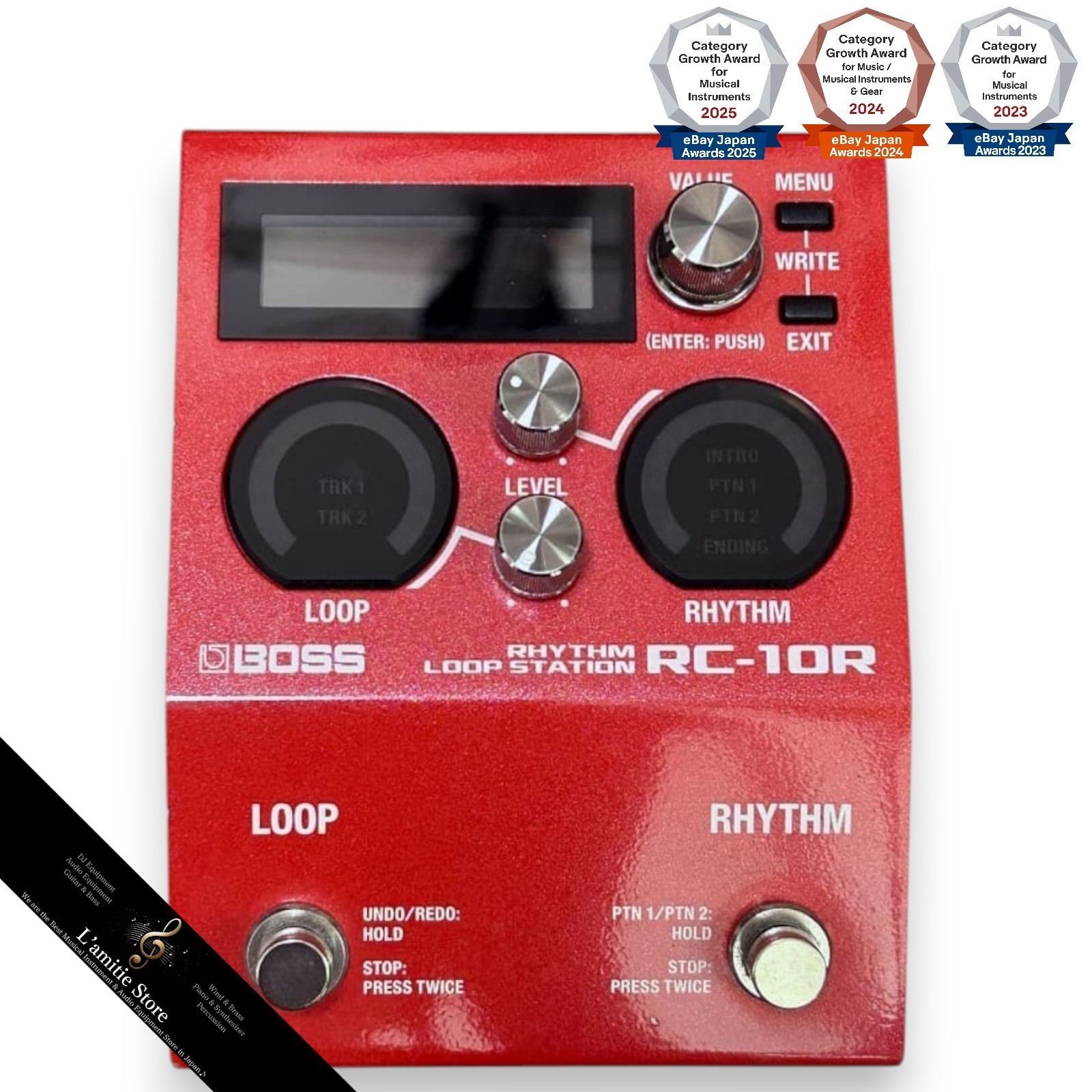 BOSS RC-10R Rhythm Loop Station Guitar Effects Pedal Red RC10R RC10 10 R Tested