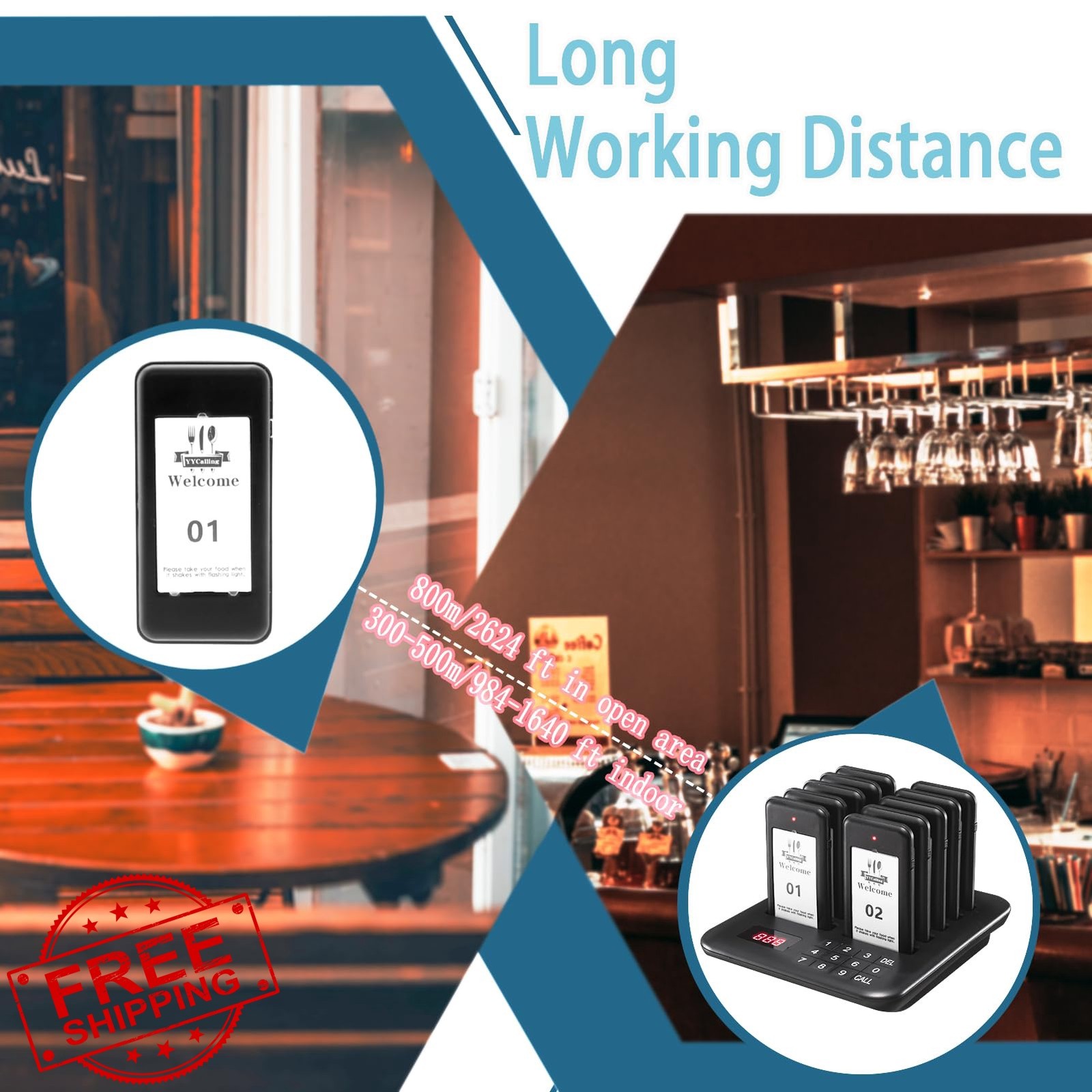 YYCALLING 10 Guest Pagers Black