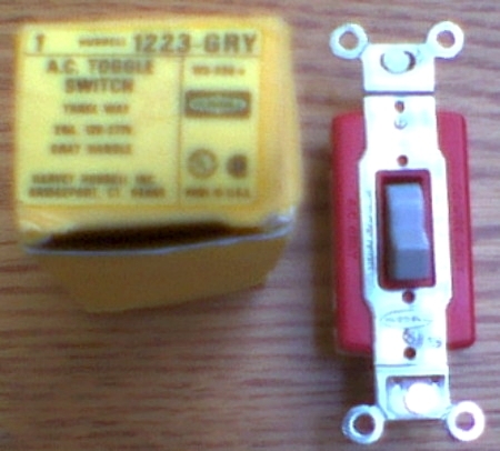 HUBBELL HBL1223GY SWITCH 20 Amp 120-277 Toggle 1223-GRY