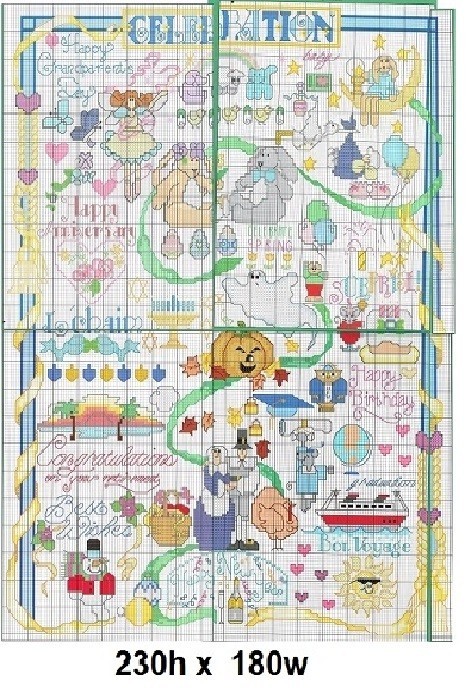 CELEBRATION CROSS STITCH PATTERN ONLY  -  Y27