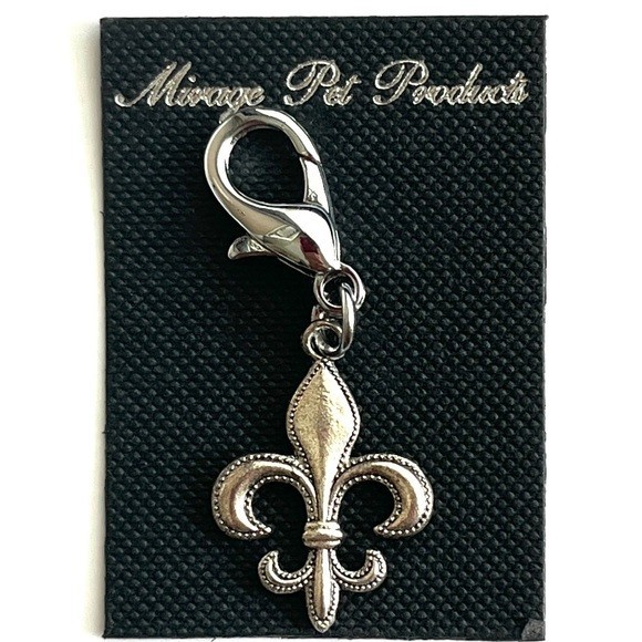Fleur De Lis Dog Charm by Mirage Pet Lobster Claw 1  5/8" Length 1/2" Wide