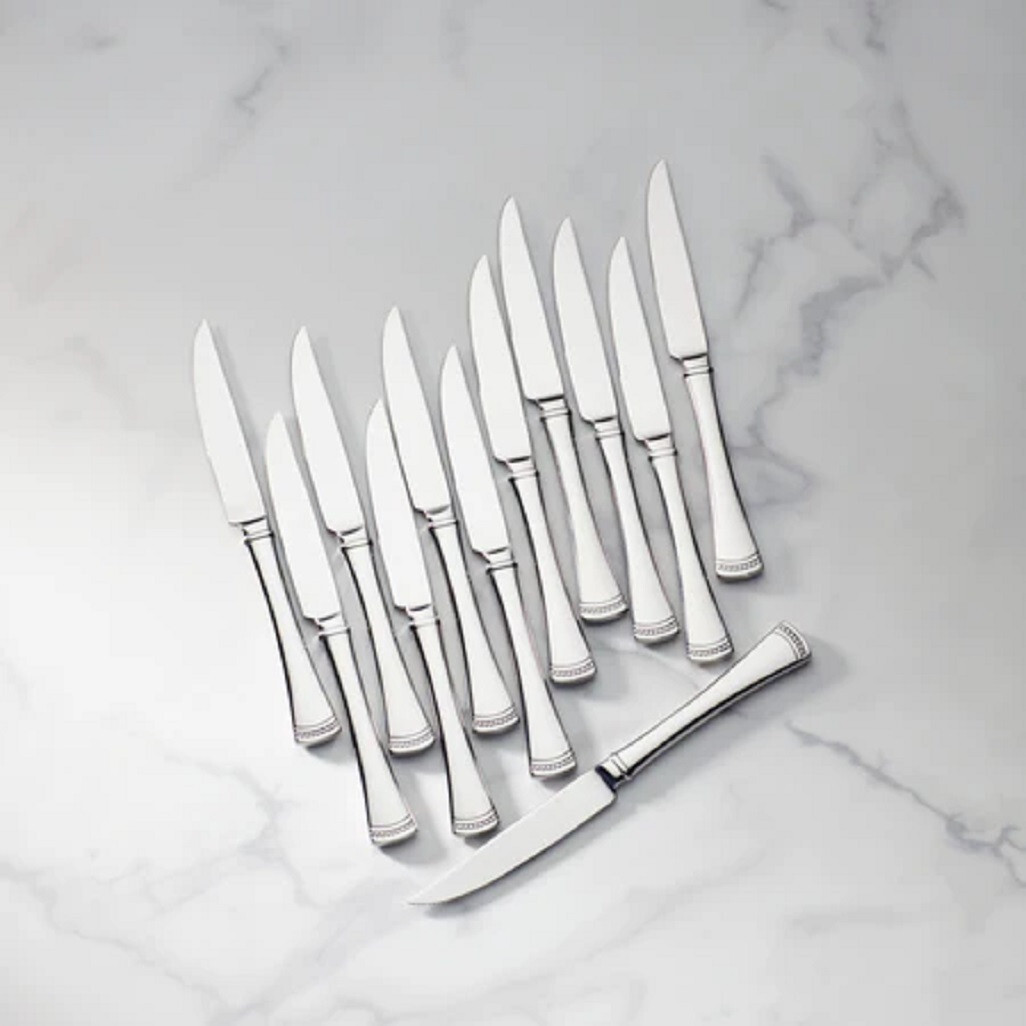 Lenox PORTOLA -  Stainless Flatware  Steak  Knives - Set of  TWELVE -  N/O