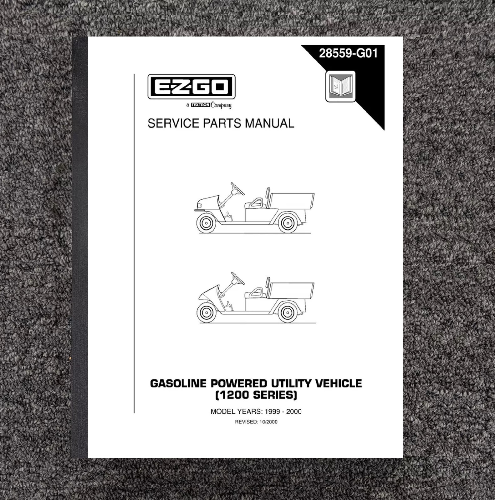 1999-2000 Gas Golf Cart Service Parts Manual Fits EZGO Workhorse 1200-G 28K^F