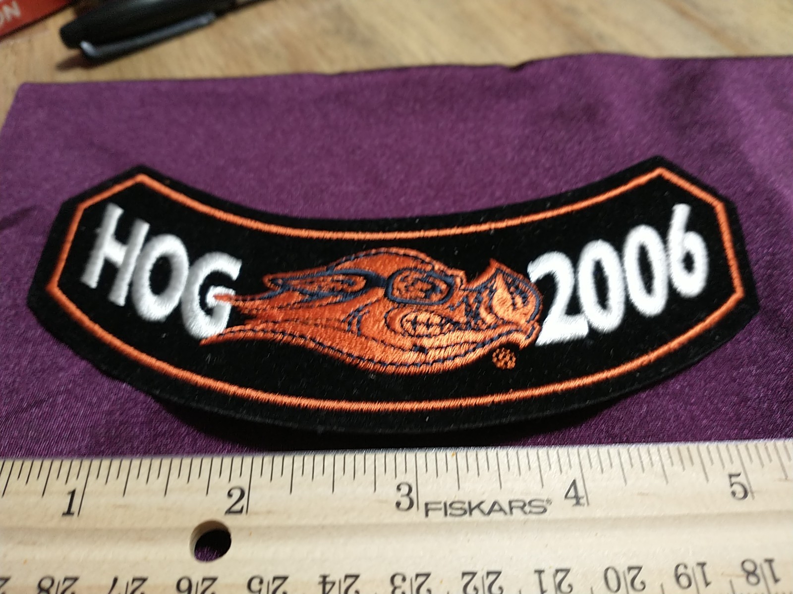 HARLEY DAVIDSON Embroidered Patch 6" X 2" HARLEY OWNERS GROUP 2006 ROCKER PATCH