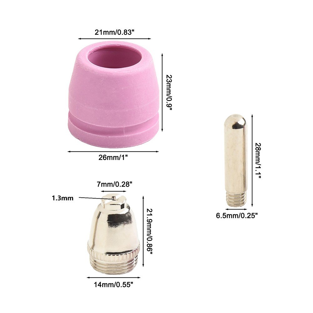 Plasma Cutter Kits Electrode Nozzle Copper Alloy Material Long-lasting Use