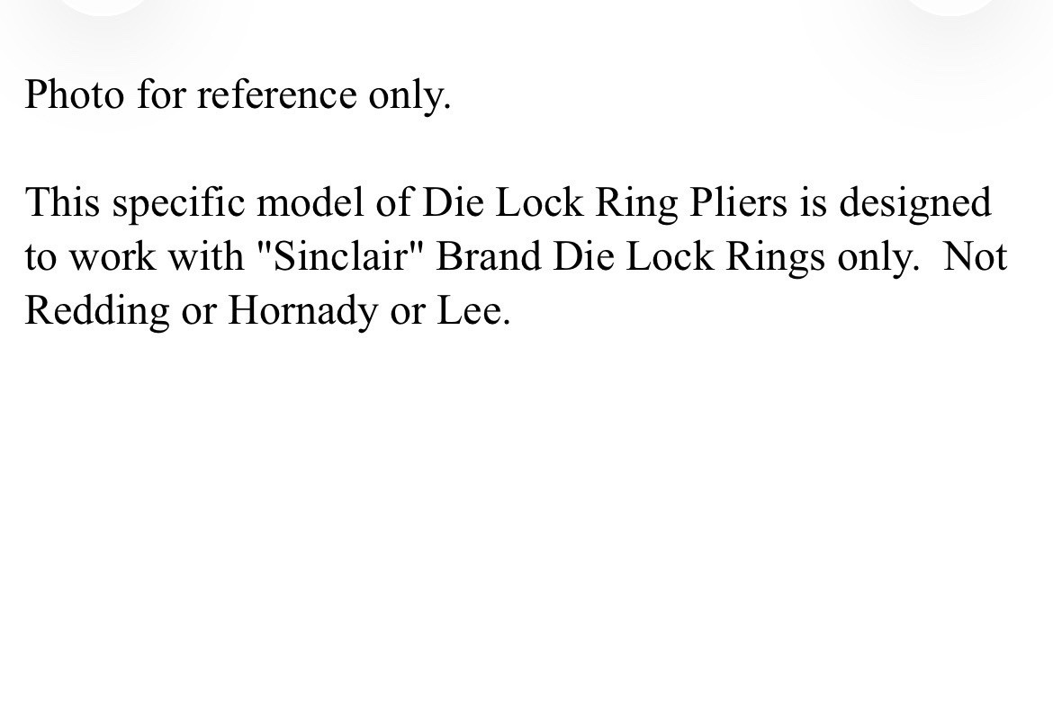 Sinclair (Brownells) Sinclair Lock Ring Pliers