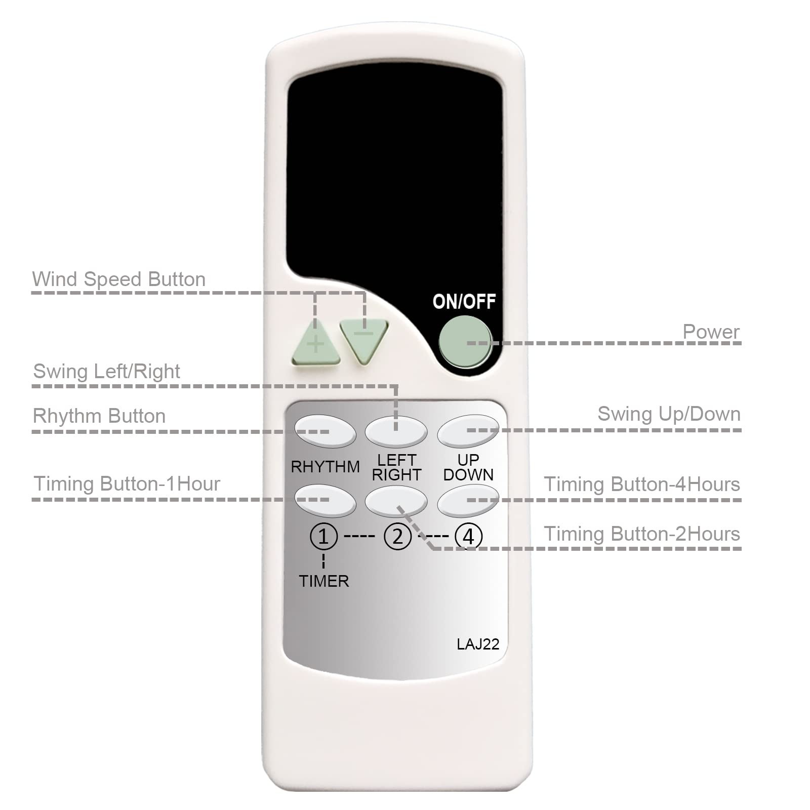 Replacement Remote Control for Woozoo OHYAMA Globe 5-Speed silver metallic