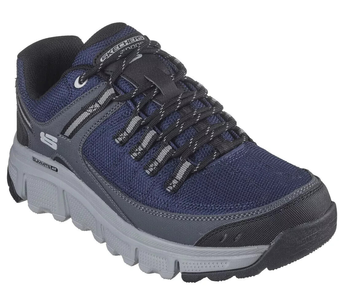 Navy Shoes Men's Skechers Hiking Outdoor Lace up Rubber cushioned Memory 237620