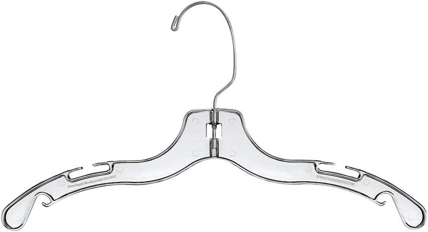 Plastic Hangers Children's 100 14" Junior Dress Tops Shirts Clear Kids Swivel