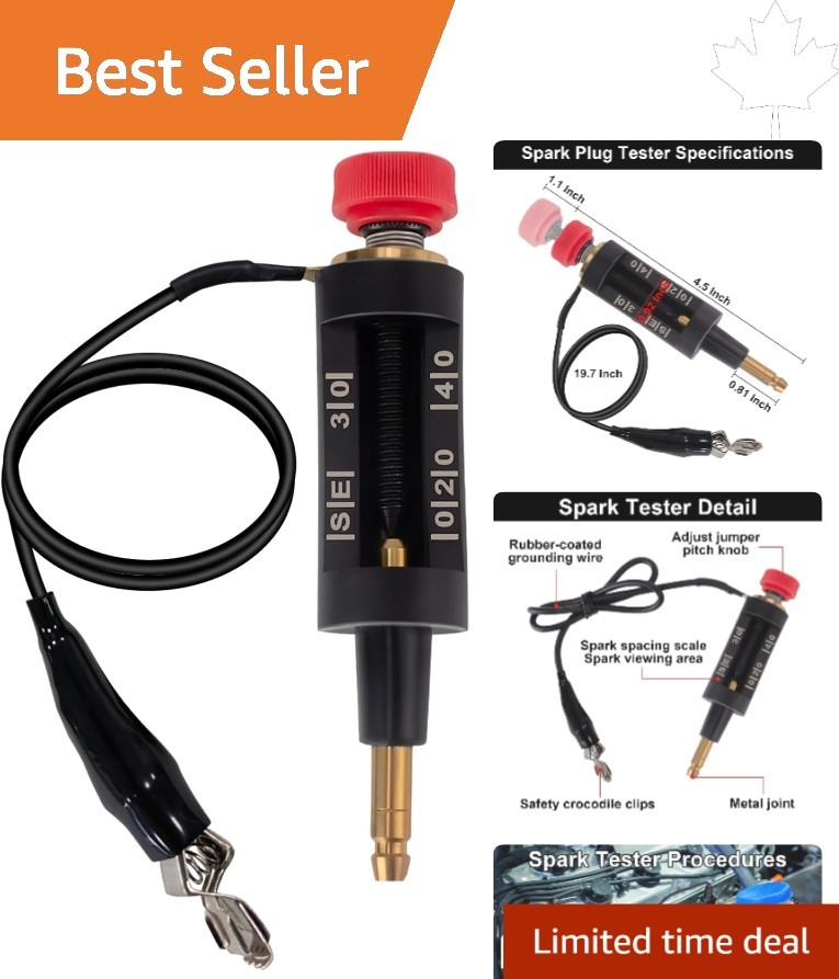 High Visibility Spark Plug Tester with Adjustable Pitch for Accurate Engine D...