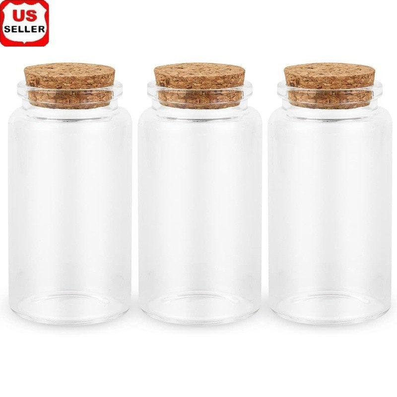 Small Glass Bottles W/ Cork Perfect DIY Crafts Home Decor Keepsake Charms New