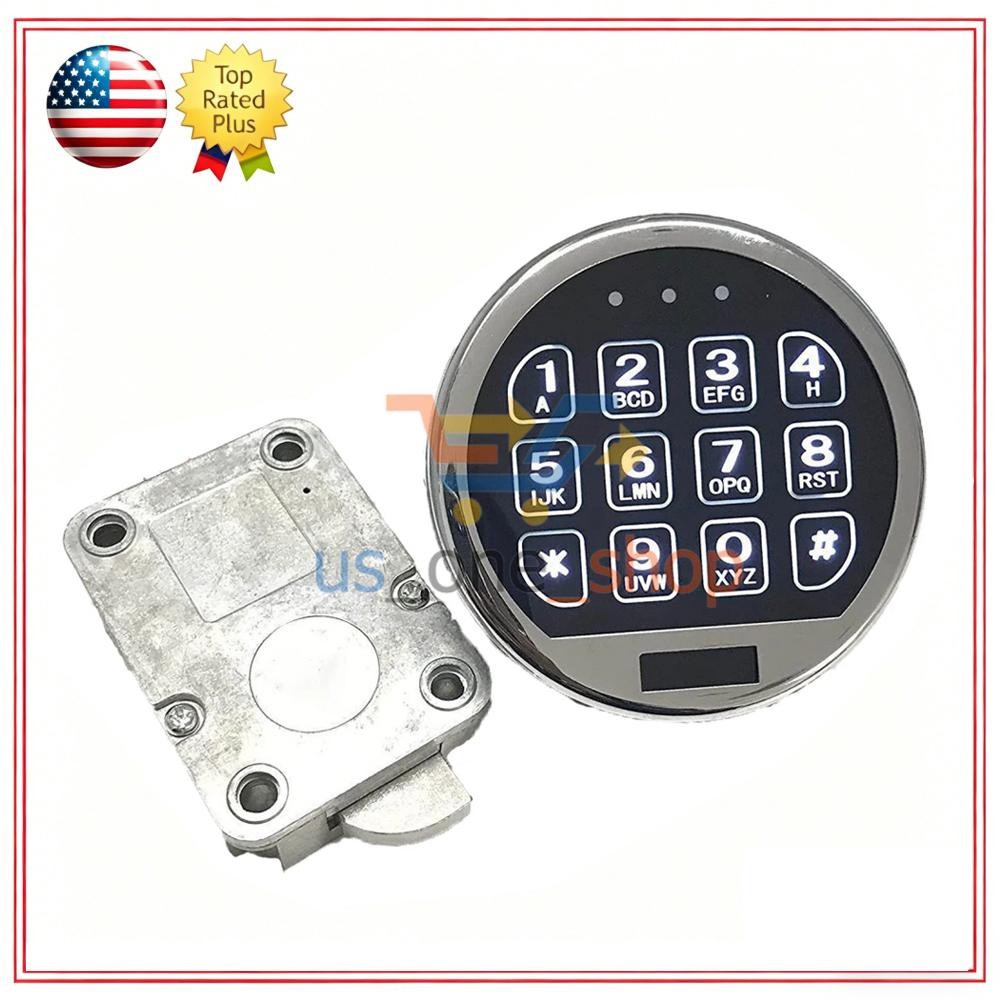 Electronic Safe Lock LED Keypad Chrome Gun Safe Lock Replacement With Swing Bolt