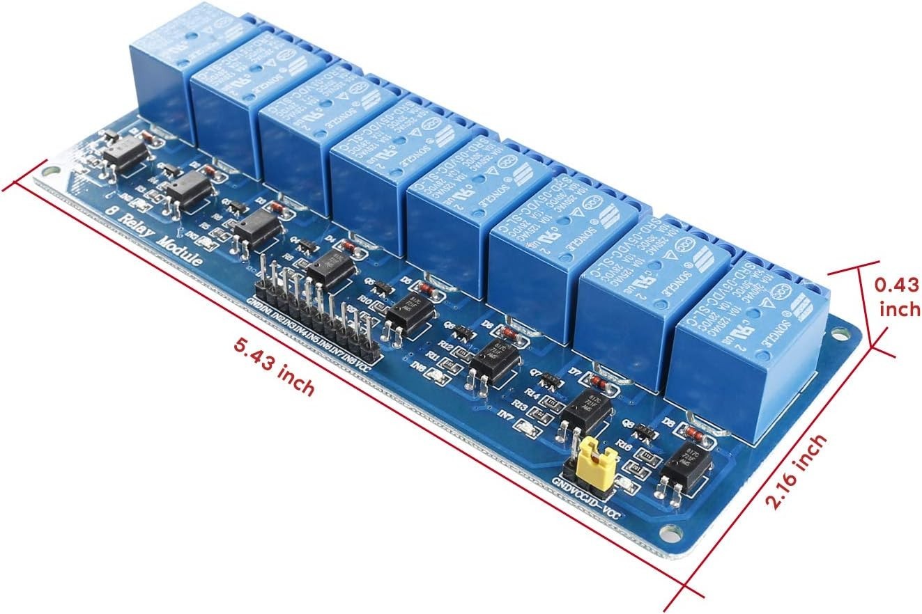High-Current 8-Channel Relay Shield - Perfect for Arduino, Raspberry Pi Projects