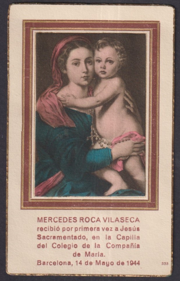 Holy card antique de la Virgin del Rosario santino image pieuse estampa