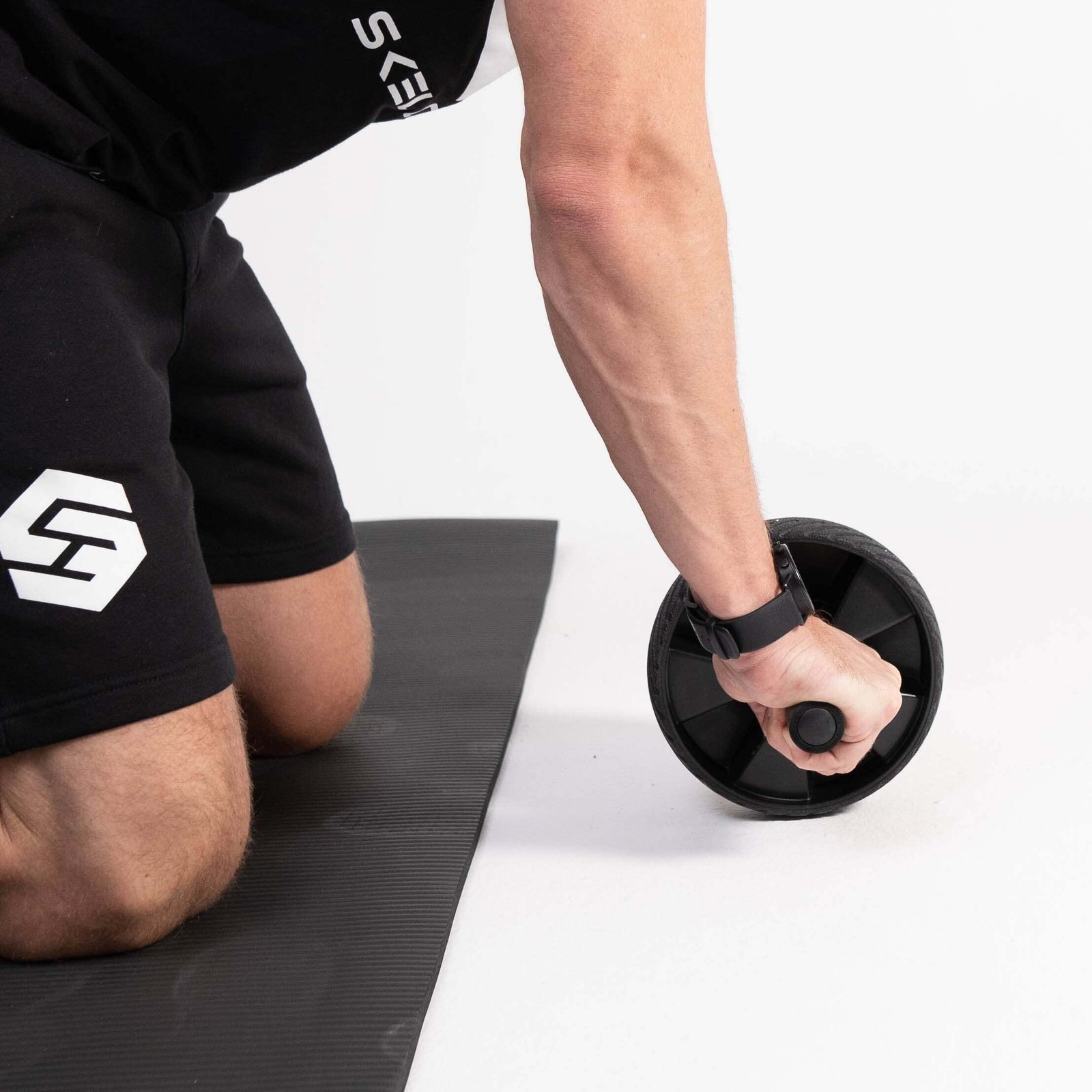 Skelcore Ab Wheel Roller for Core Strength – Non-Slip Handles Exercise Black