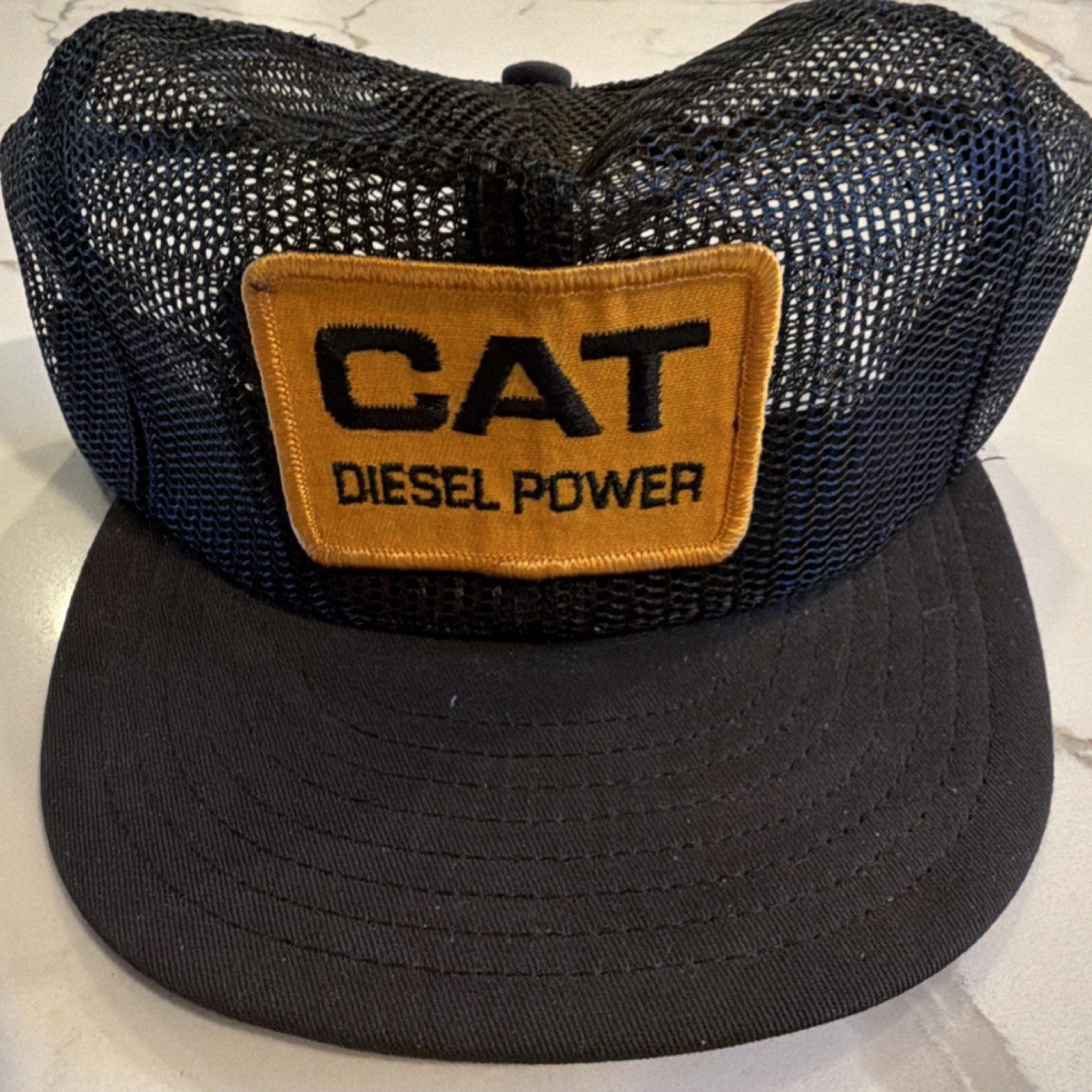 Caterpillar Diesel Power Mesh Trucker Hat Black Advertising Agriculture Theme
