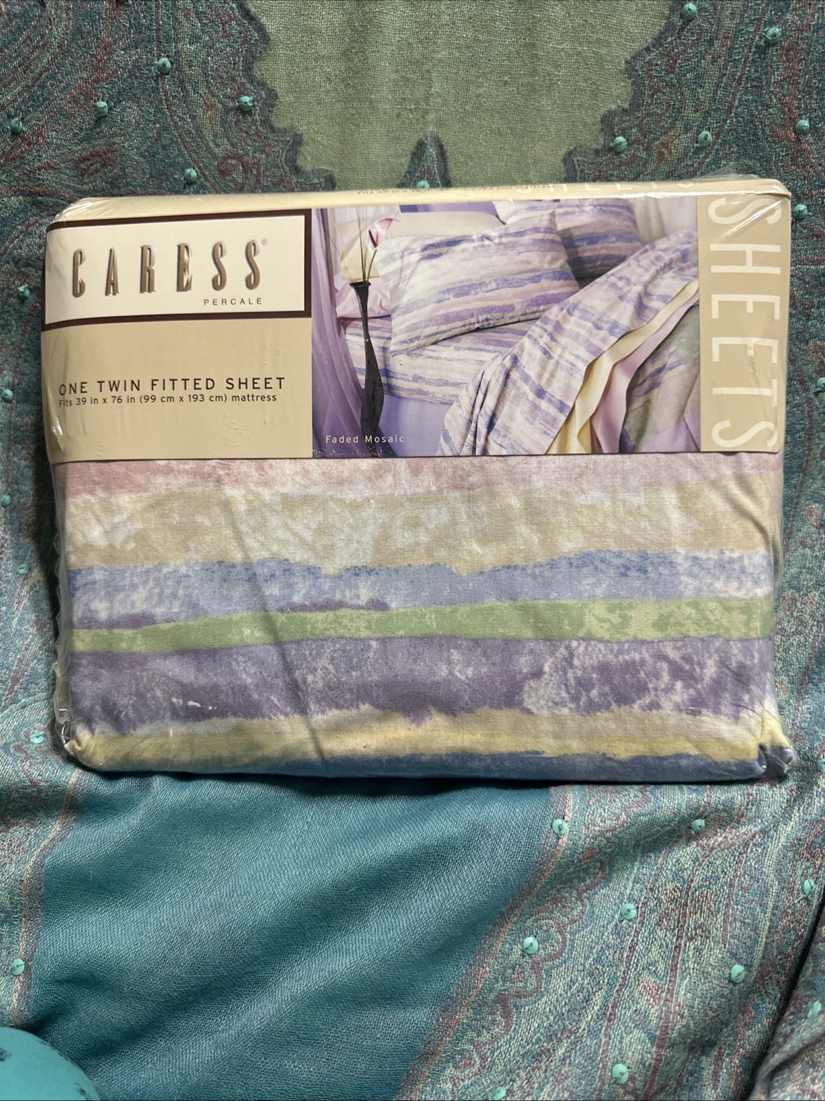 Caress Sheets Faded Mosaic Twin Fitted