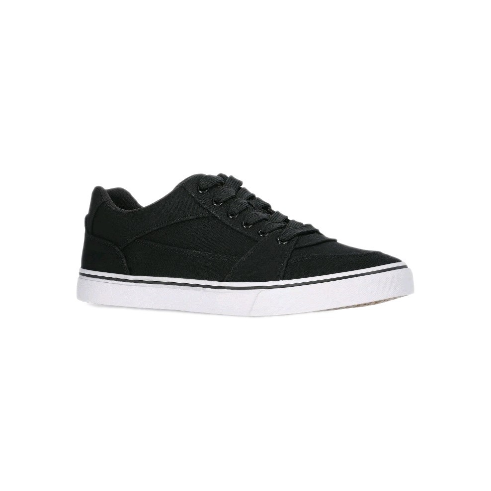 11-Y1  NWT Mens NO BOUNDARIES Canvas Low Top Memory Foam Sneakers Shoes Black