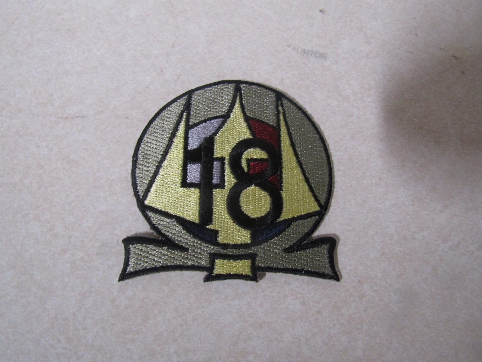 MILITARY PATCH COLORED SEW ON HELTRARON 18 US NAVY UNSURE APPROX 3 INCH