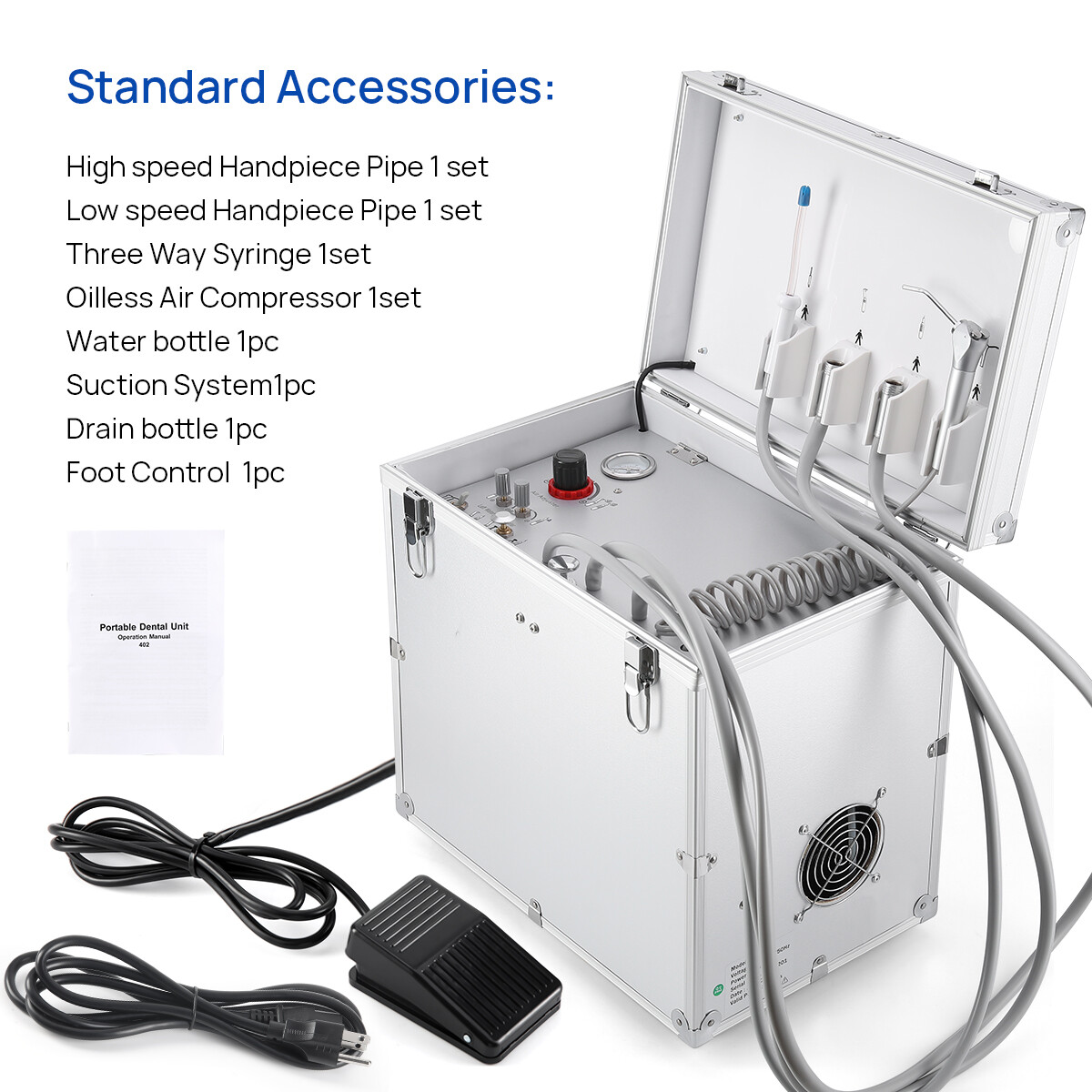 Dental Delivery Unit Syringe Suction Air Compressor / Folding Chair Turbine Unit