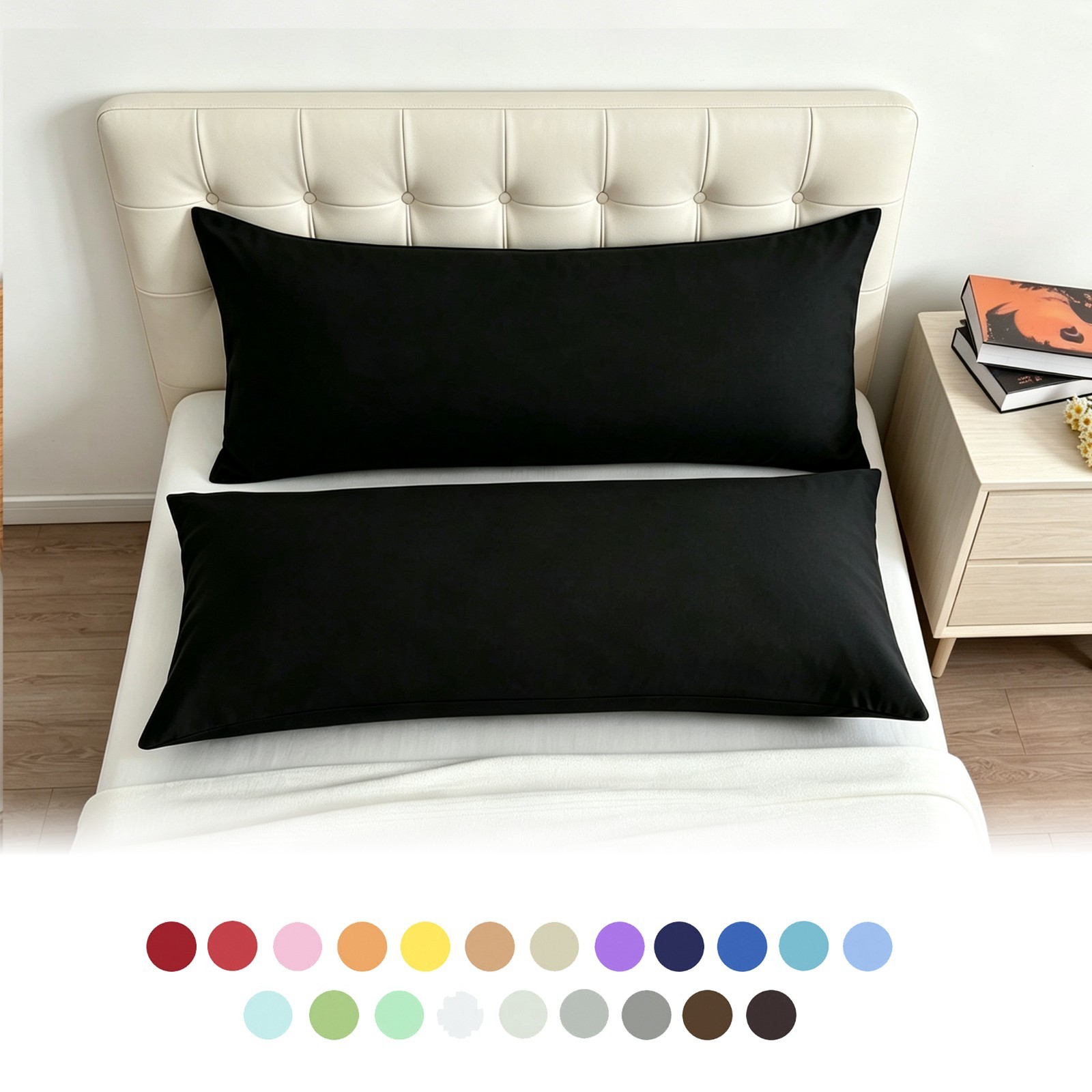 2 PCS Ultra Soft Microfiber Body Pillow Cover, Body Pillowcase 20x54 Inches