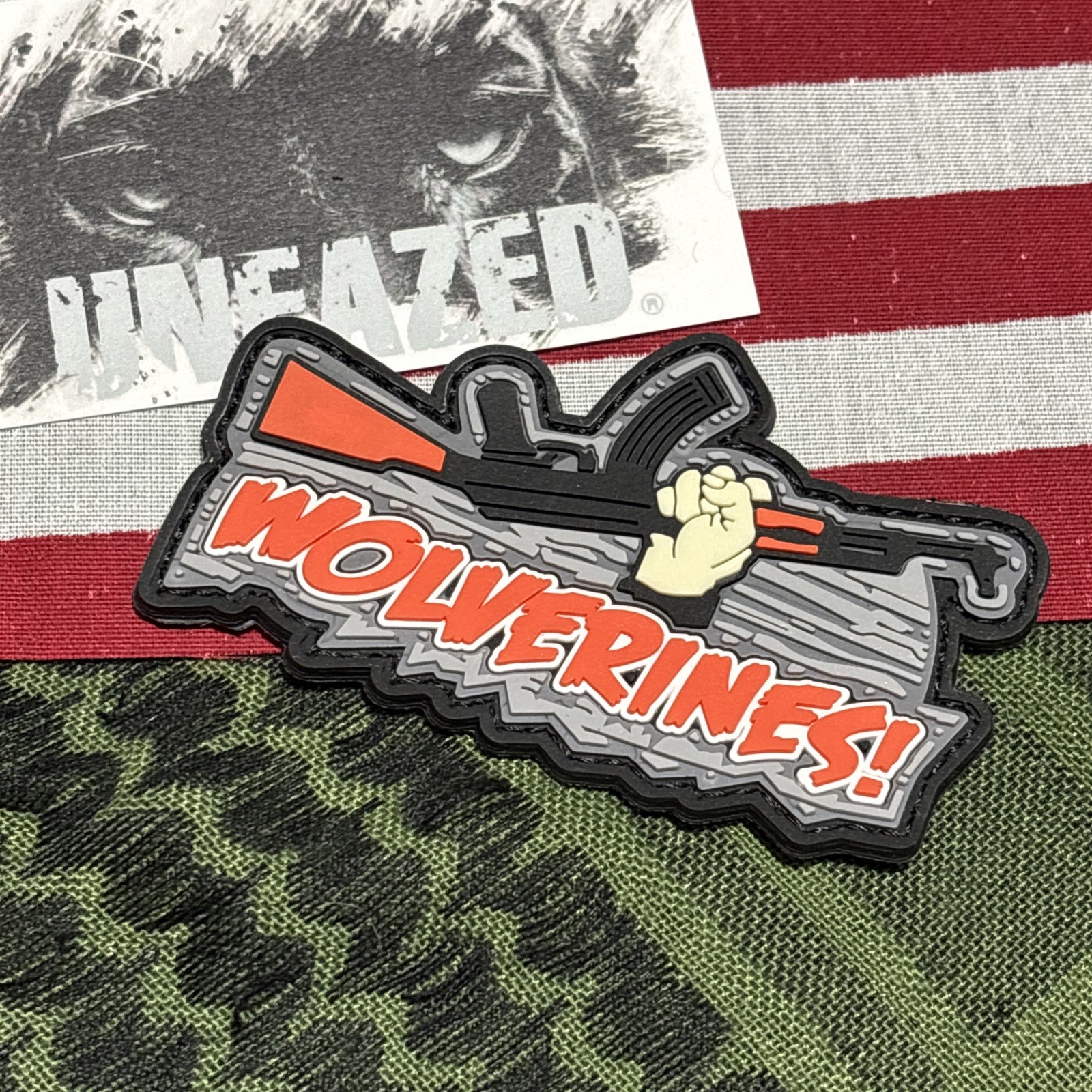 PvC 3D Wolverines H&L Patch 3.5x2” Tactical Gear, Gym Bags For Any Loop Panels