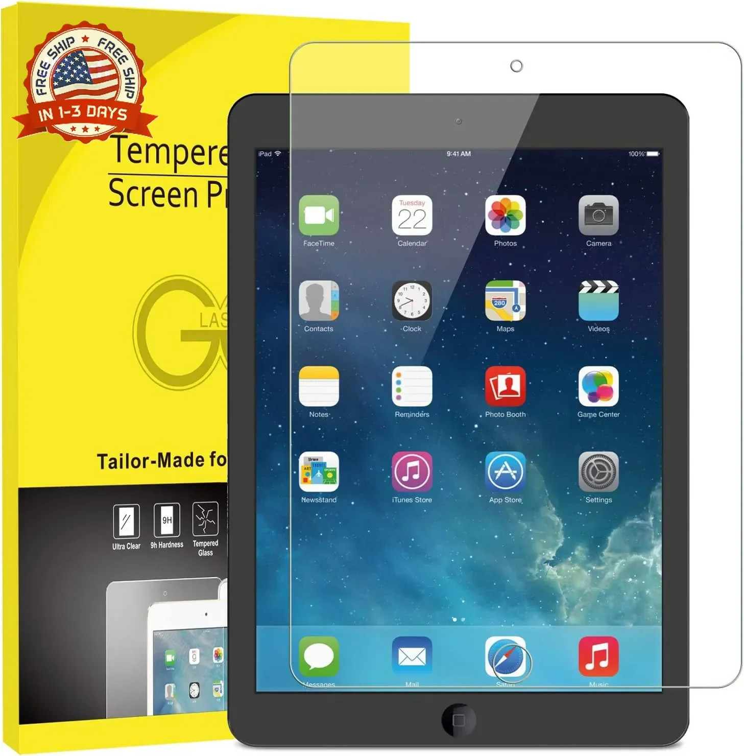JETech Screen Protector for iPad (9.7-Inch, 2018/2017 Model, 6th/5th Generation)