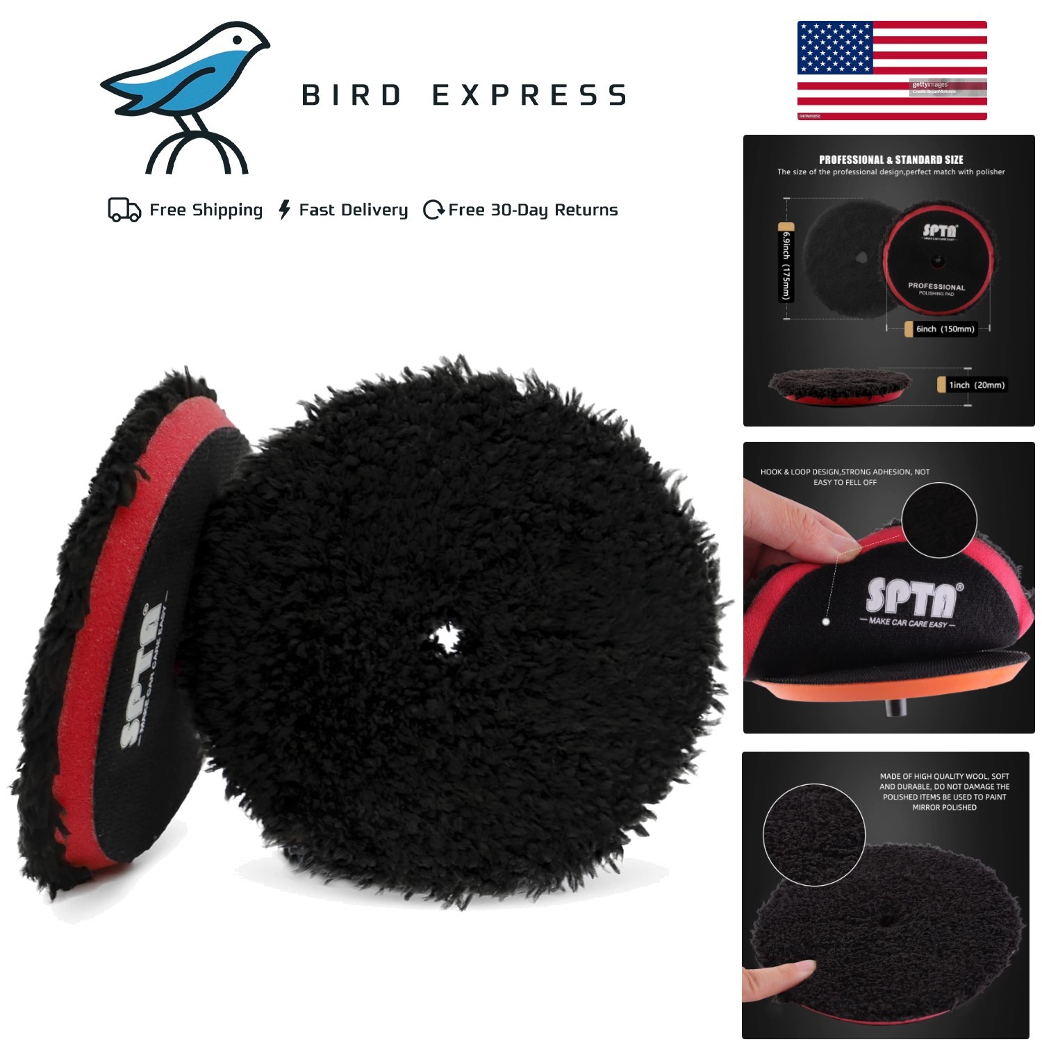 Microfiber Polishing Pads 6in 150mm Dual Pack for Car Buffing Waxing Polishing