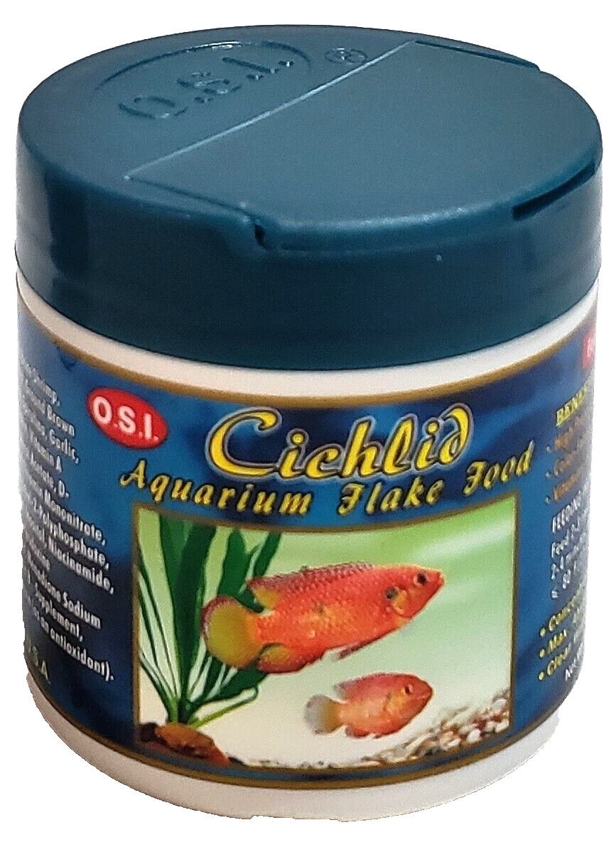 OSI Ciehlid Flake Fish Food .72 oz For Fish Tank Aquarium