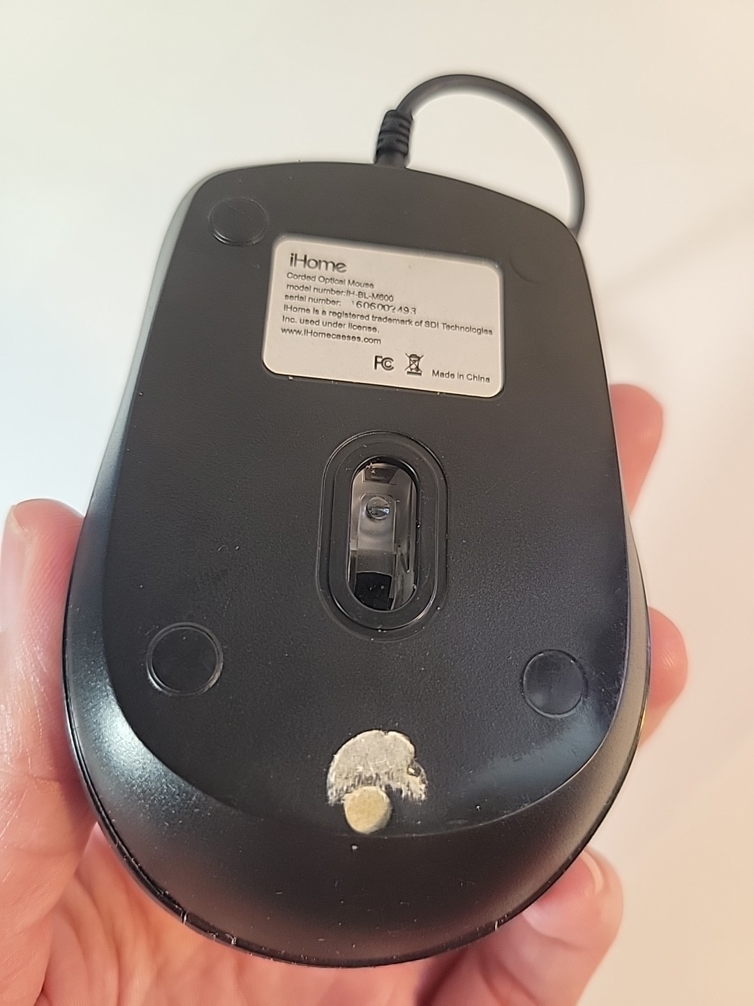 iHome Corded Optical Mouse Model IH-BL-M600