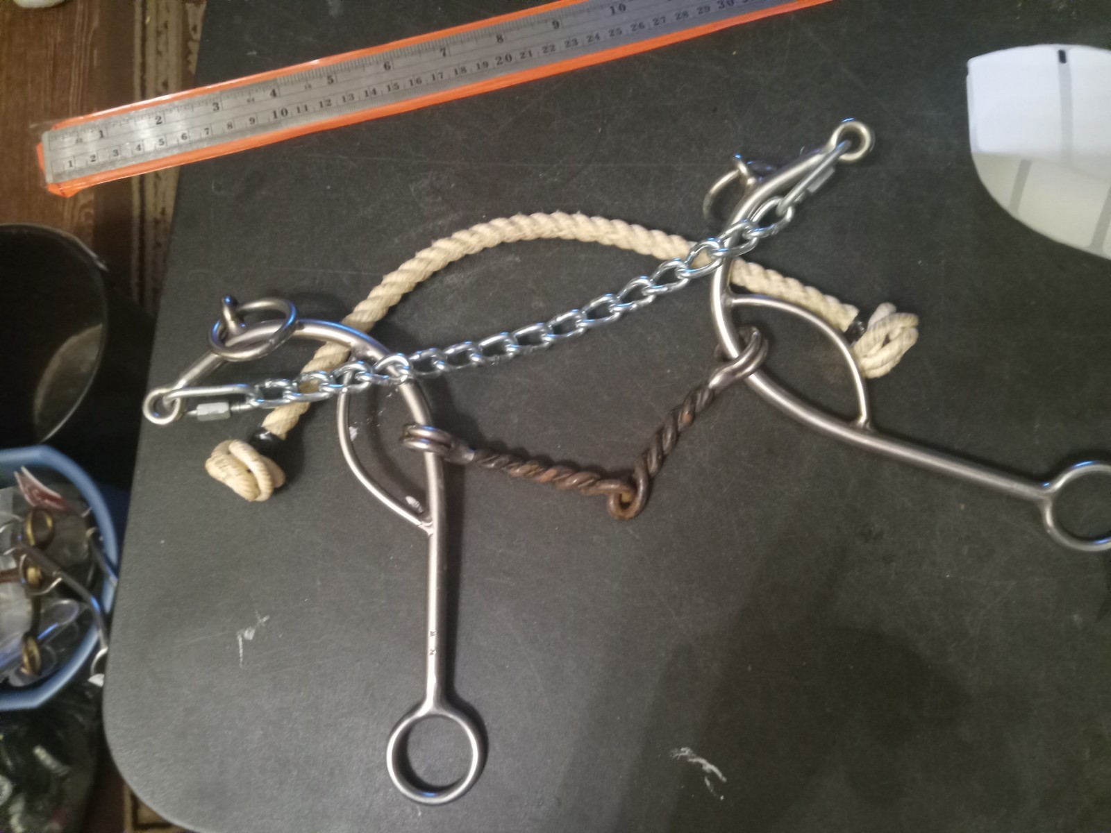 New Rope nose combination gag bit twisted sweet iron mouth  5 in Bit master