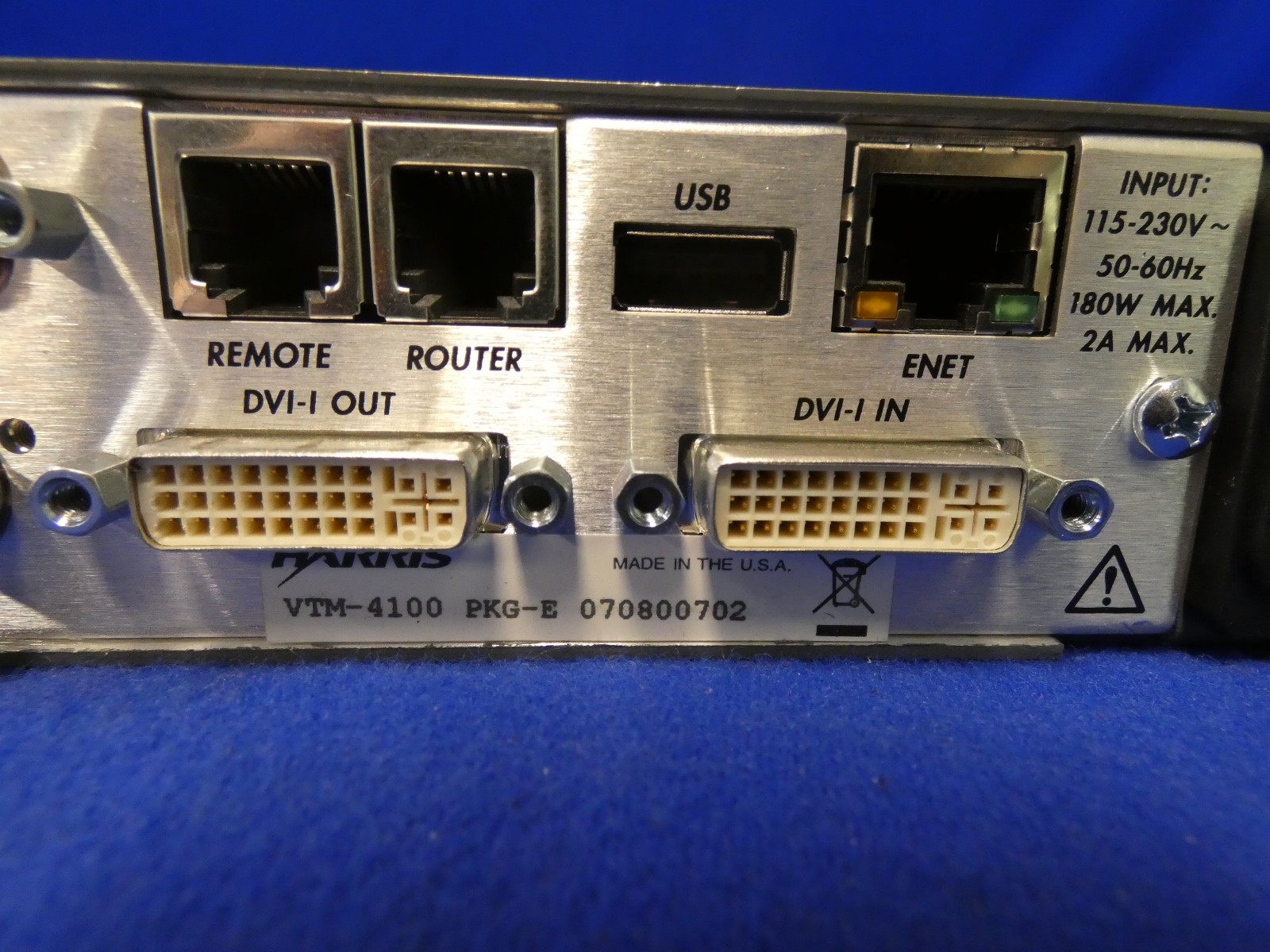 Harris Videotek VTM-4100 PKG-E Rasterizer w/Option EYE-2, Audio Option A3-OPT 3