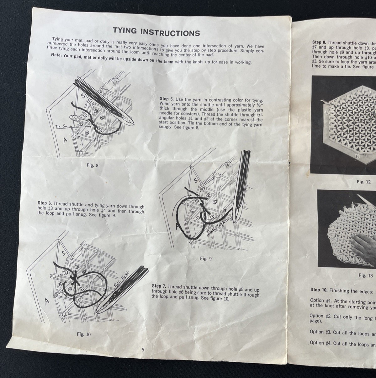 1979 Vintage Love & Money Crafts 5.5” Hexagon Lap Weaving Loom and Instruction